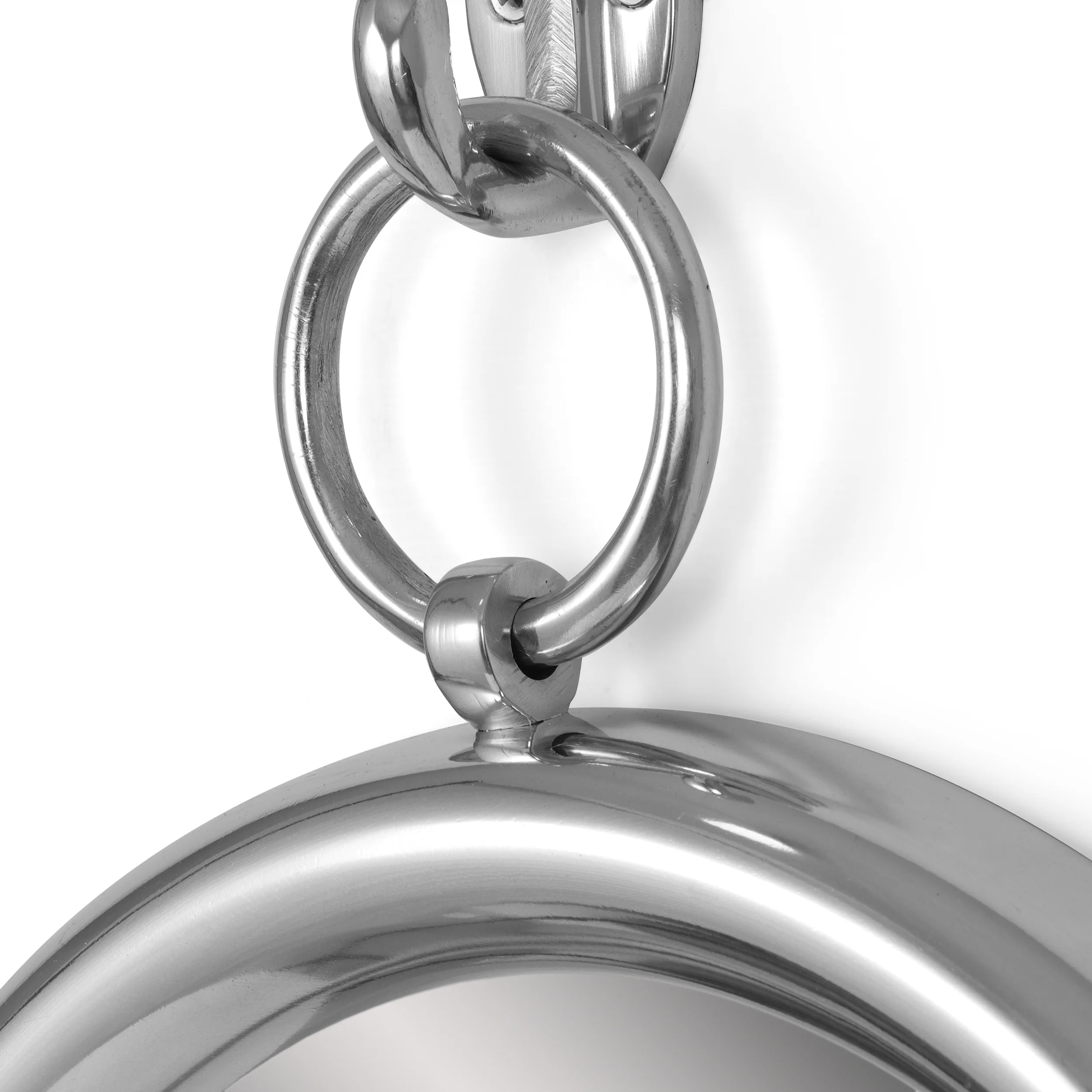 Sunbury Modern Handcrafted Round Aluminum Wall Mirror, Silver - furnishings