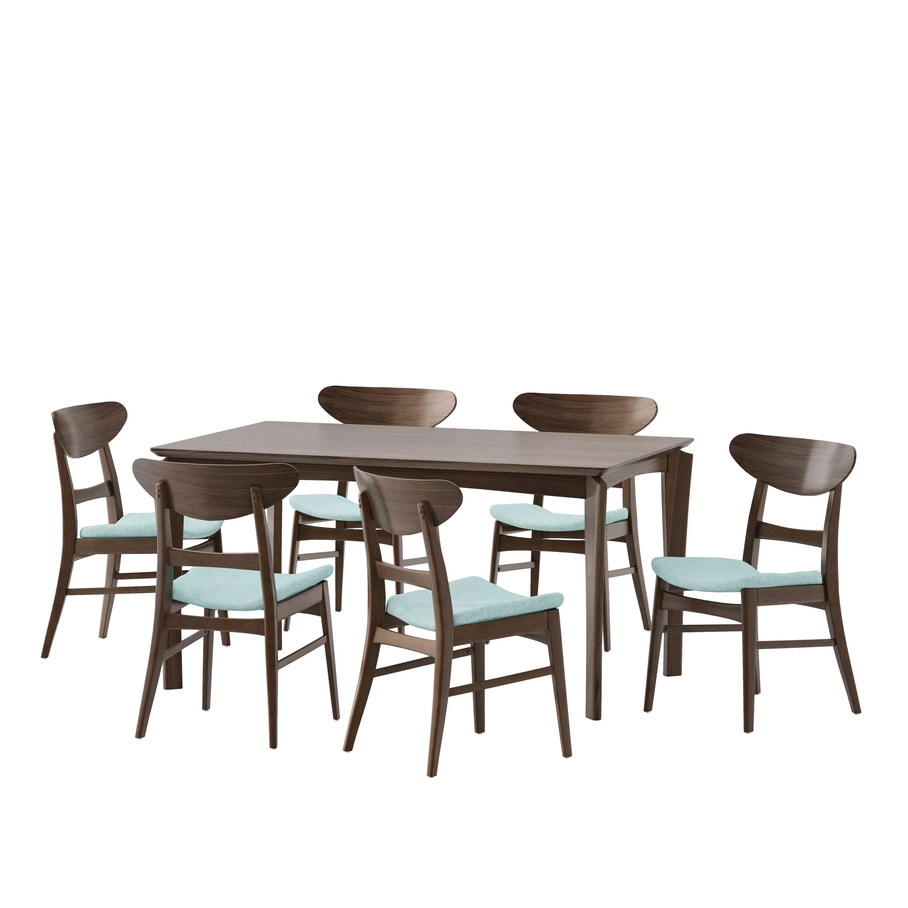 Atherton Wood and Fabric 7 Piece Dining Set - furnishings