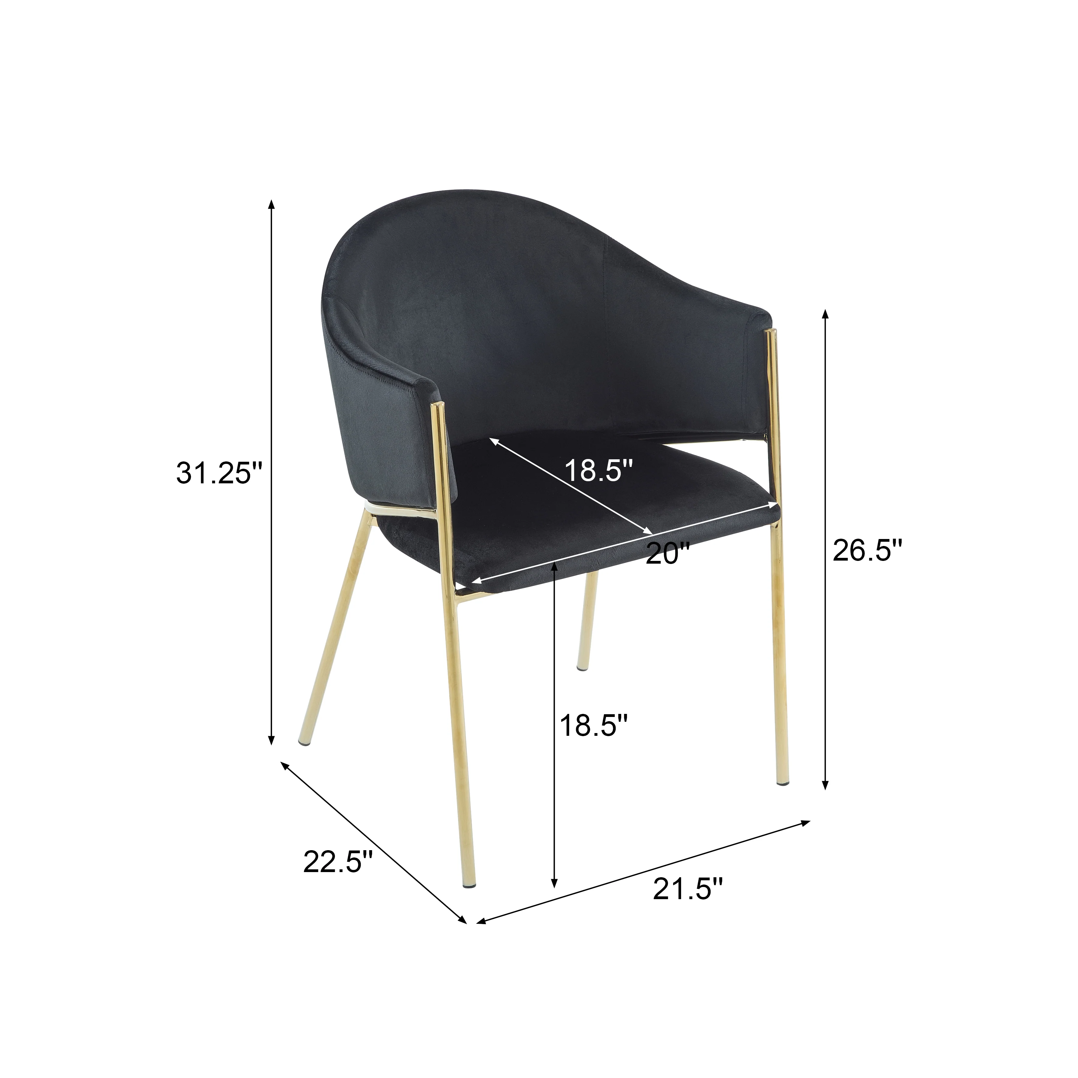 Aspena Modern Upholstered Velvet Dining Chairs - furnishings