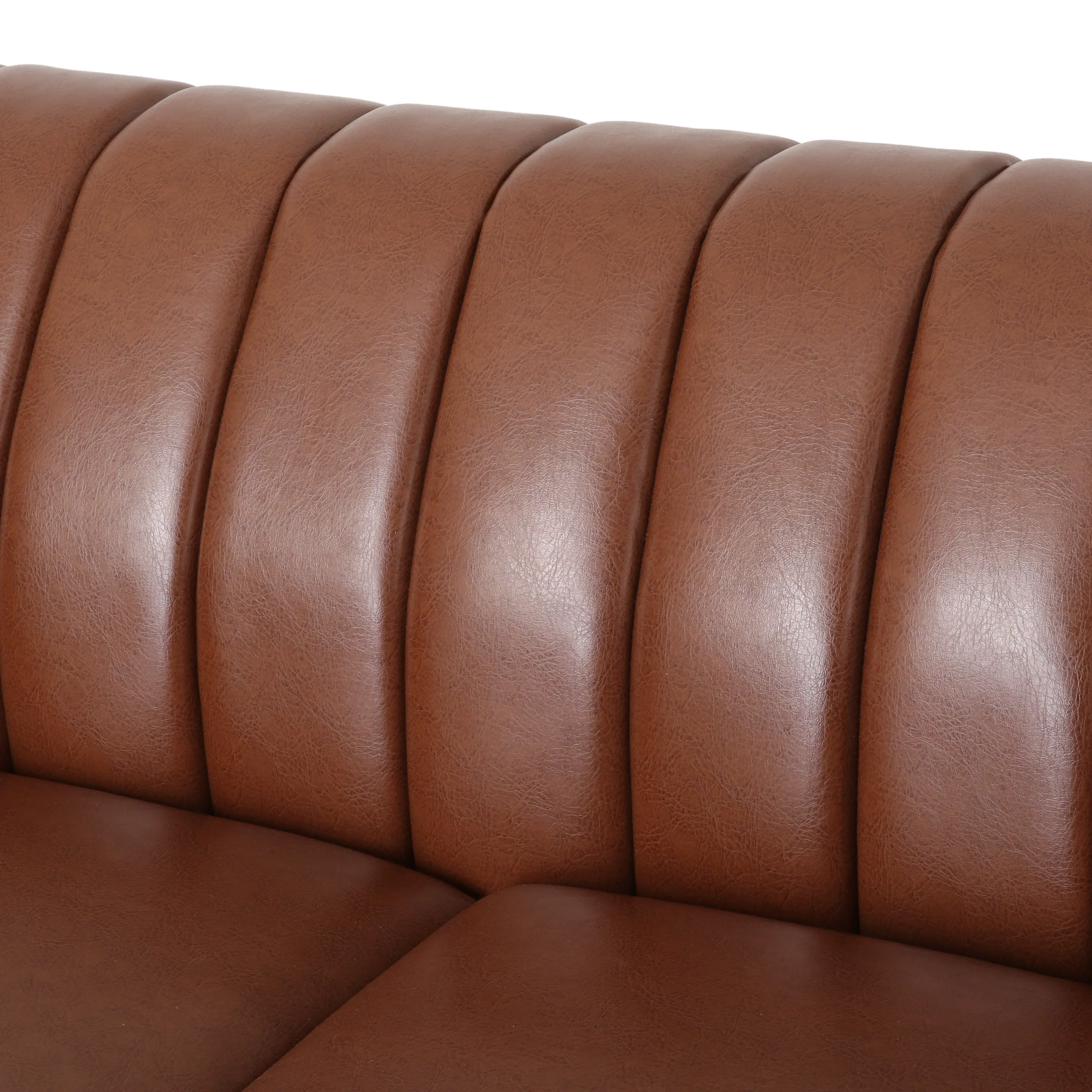 Bauman Modern Glam Channel Stitch Loveseat with Nailhead Trim - furnishings