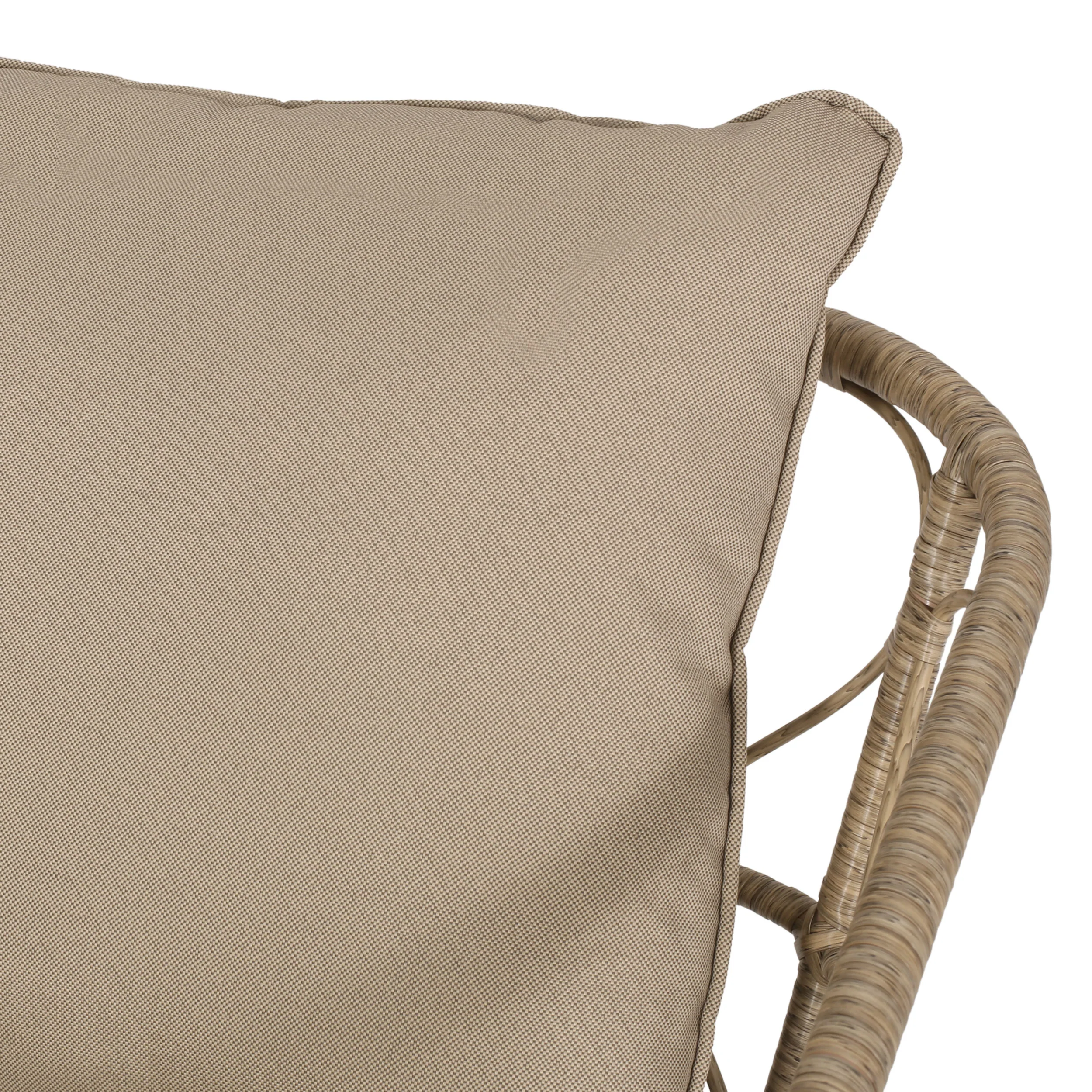 Colmar Outdoor Wicker Loveseat with Cushions, Light Brown and Beige - furnishings