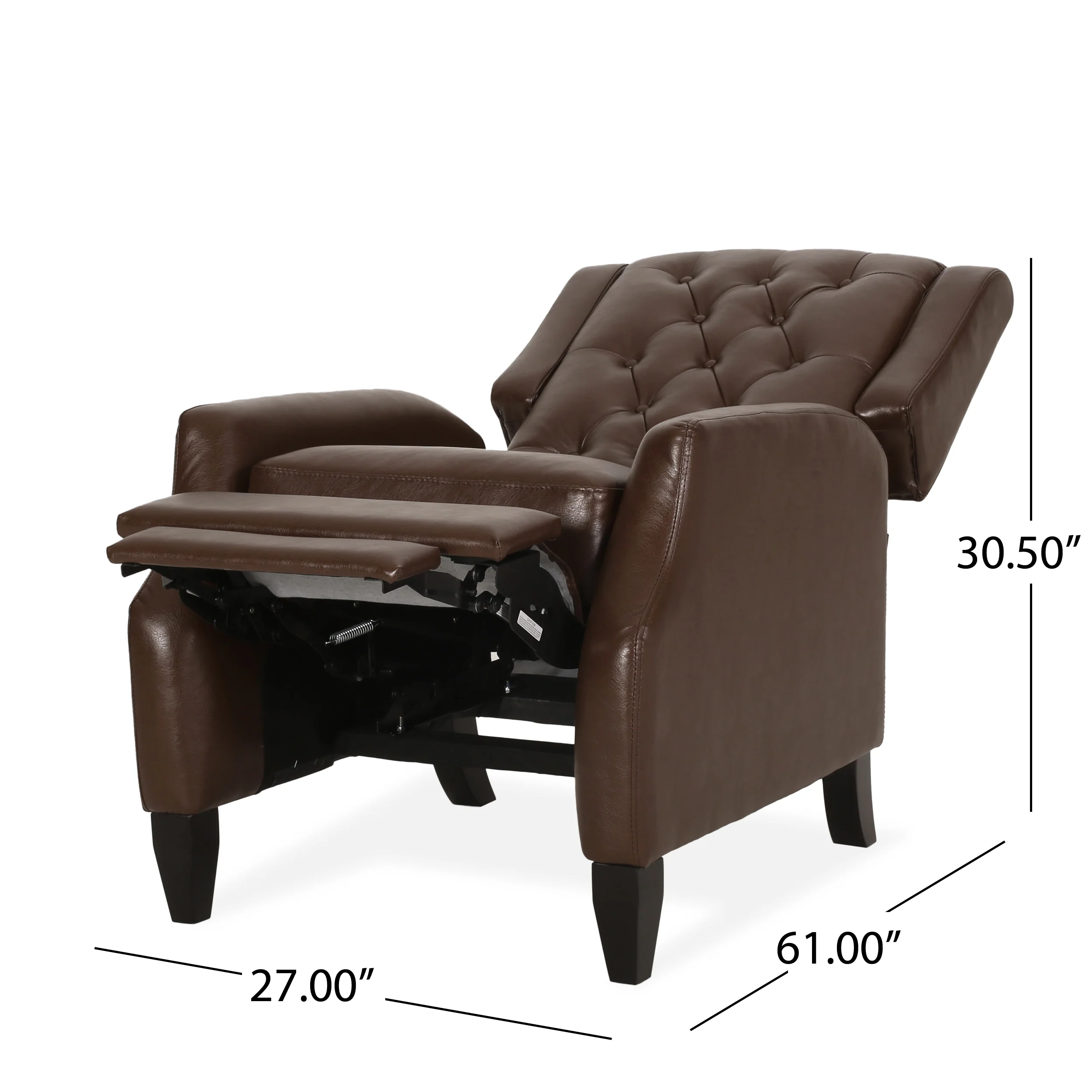Loubar Contemporary Faux Leather Tufted Pushback Recliners, Set of 2 - furnishings