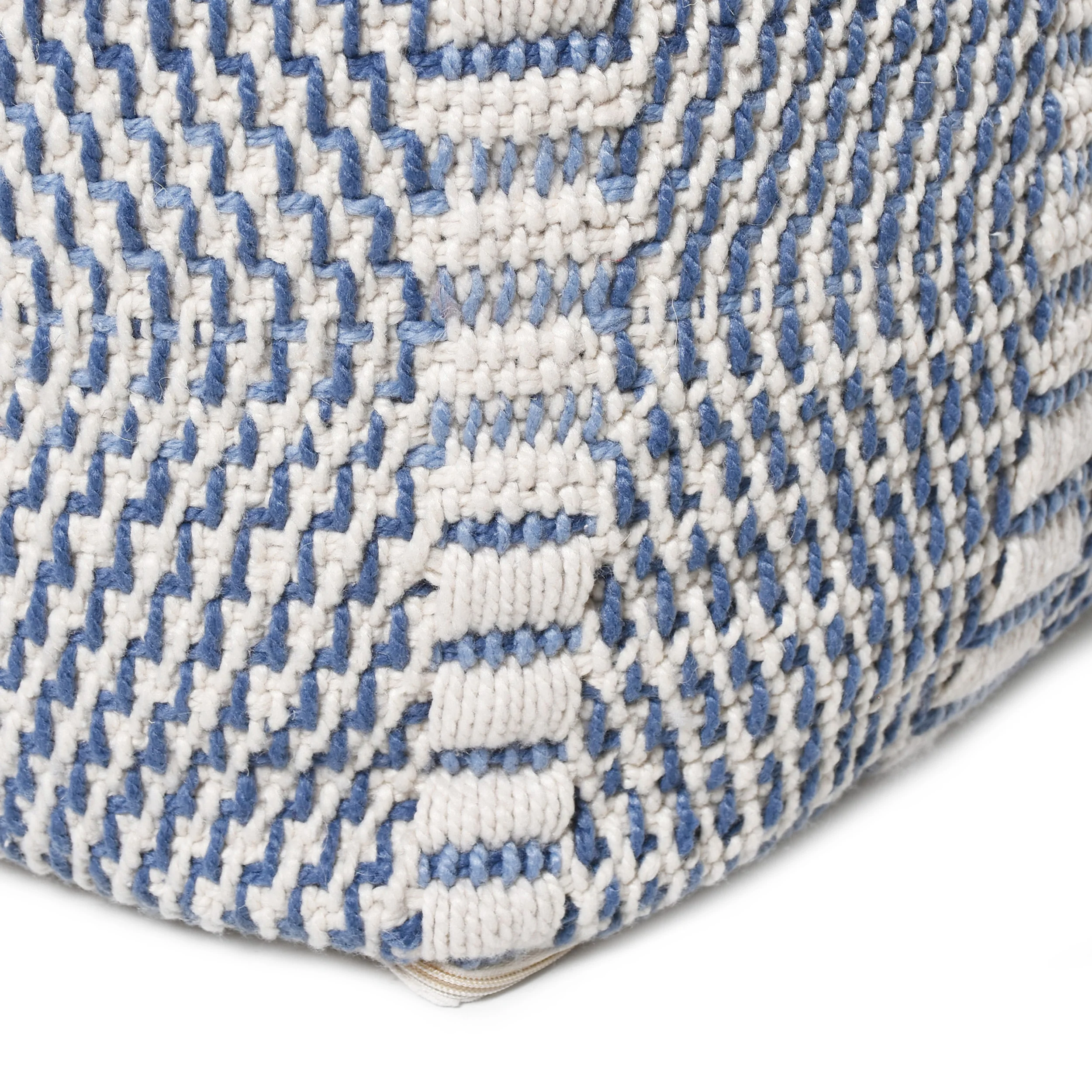 Dexter Indoor Handcrafted Boho Water Resistant Cube Pouf - furnishings