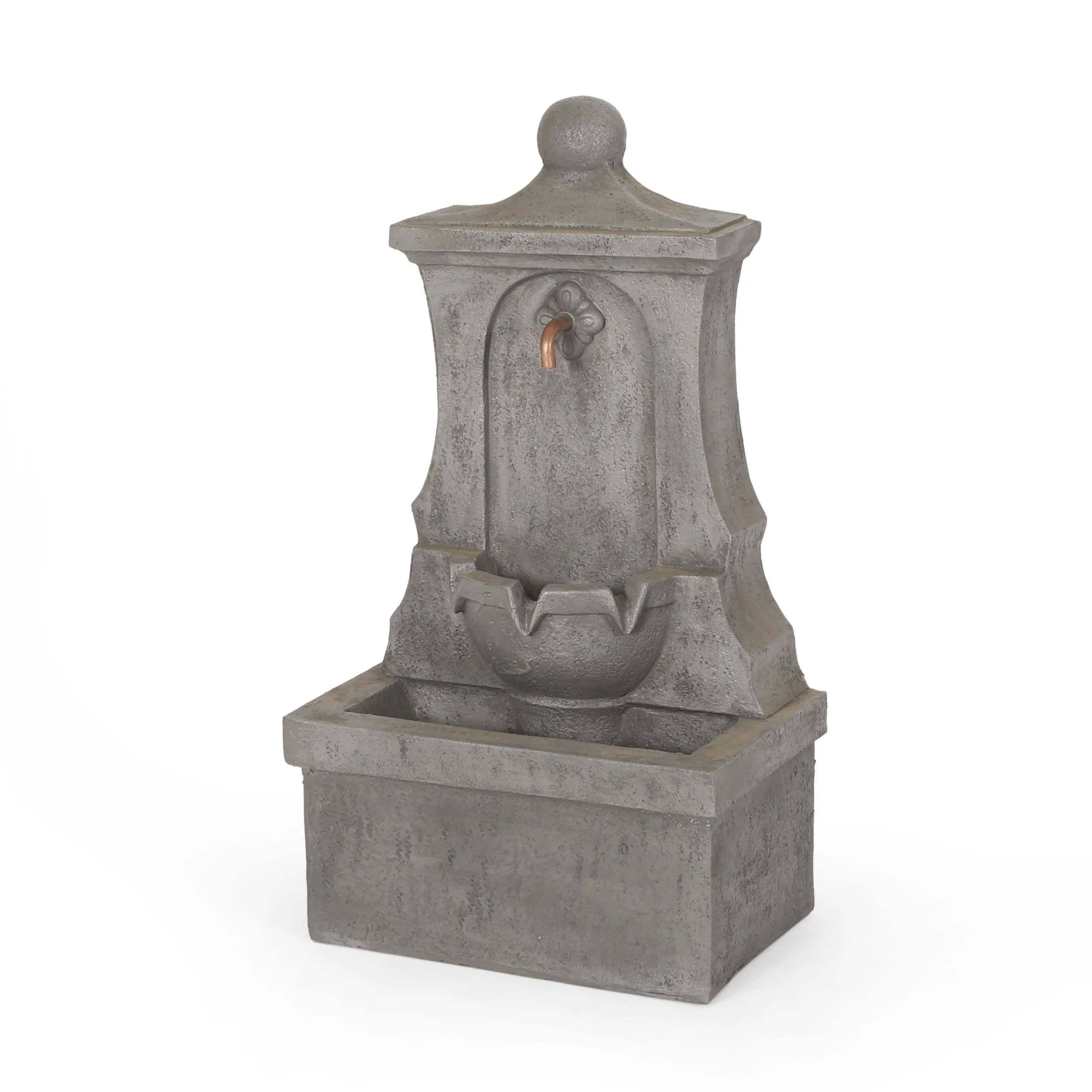 Frontage Outdoor 2-Tier Single Spout Fountain, Light Gray - furnishings