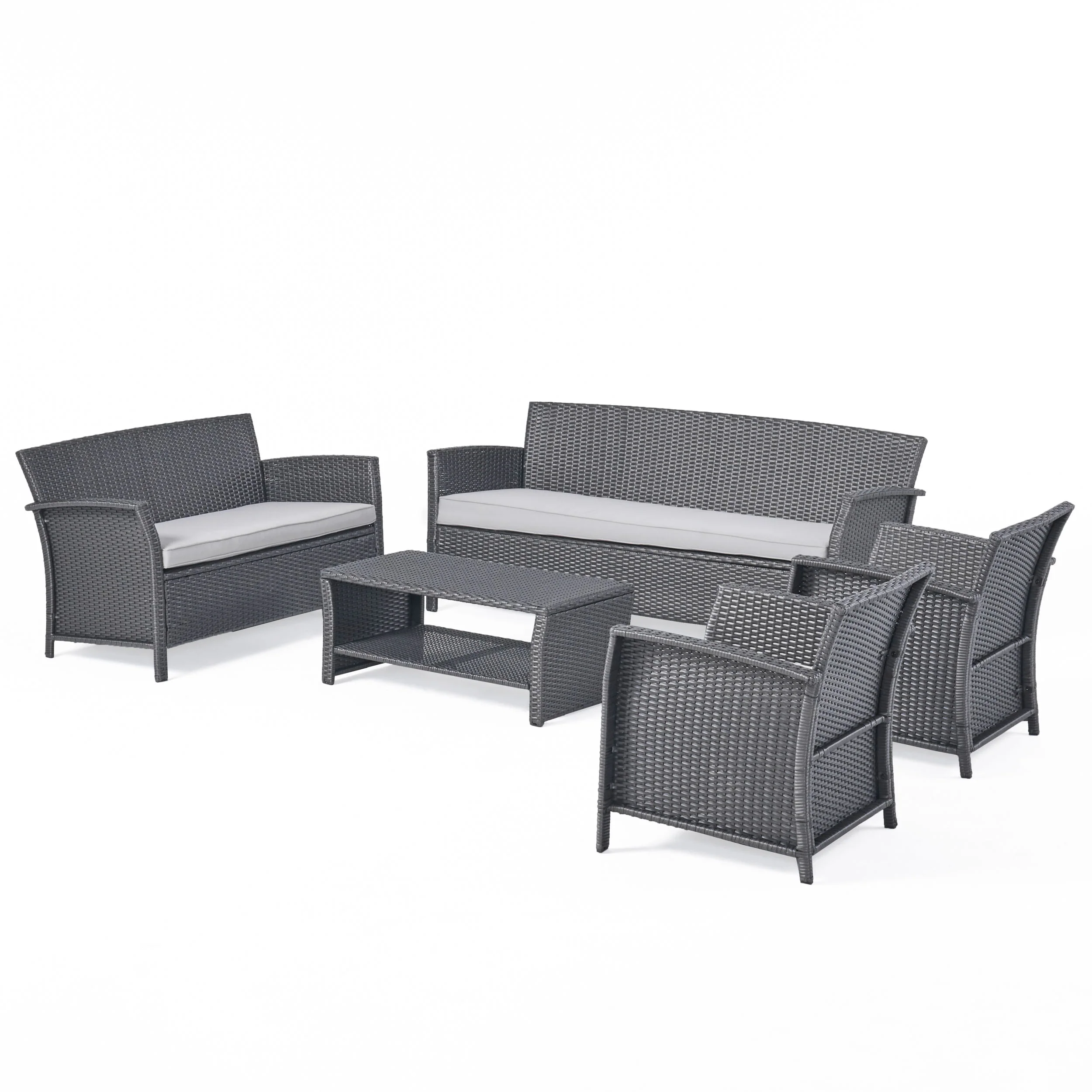 Lucia Outdoor 7 Seater Wicker Chat Set - furnishings