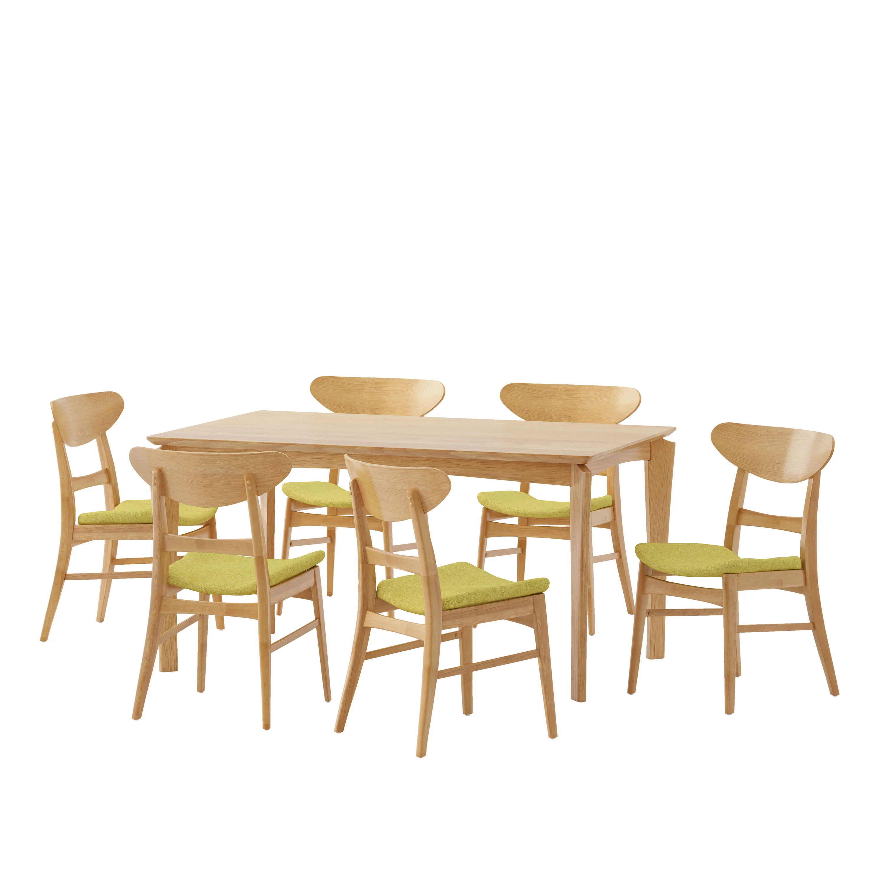 Atherton Wood and Fabric 7 Piece Dining Set - furnishings