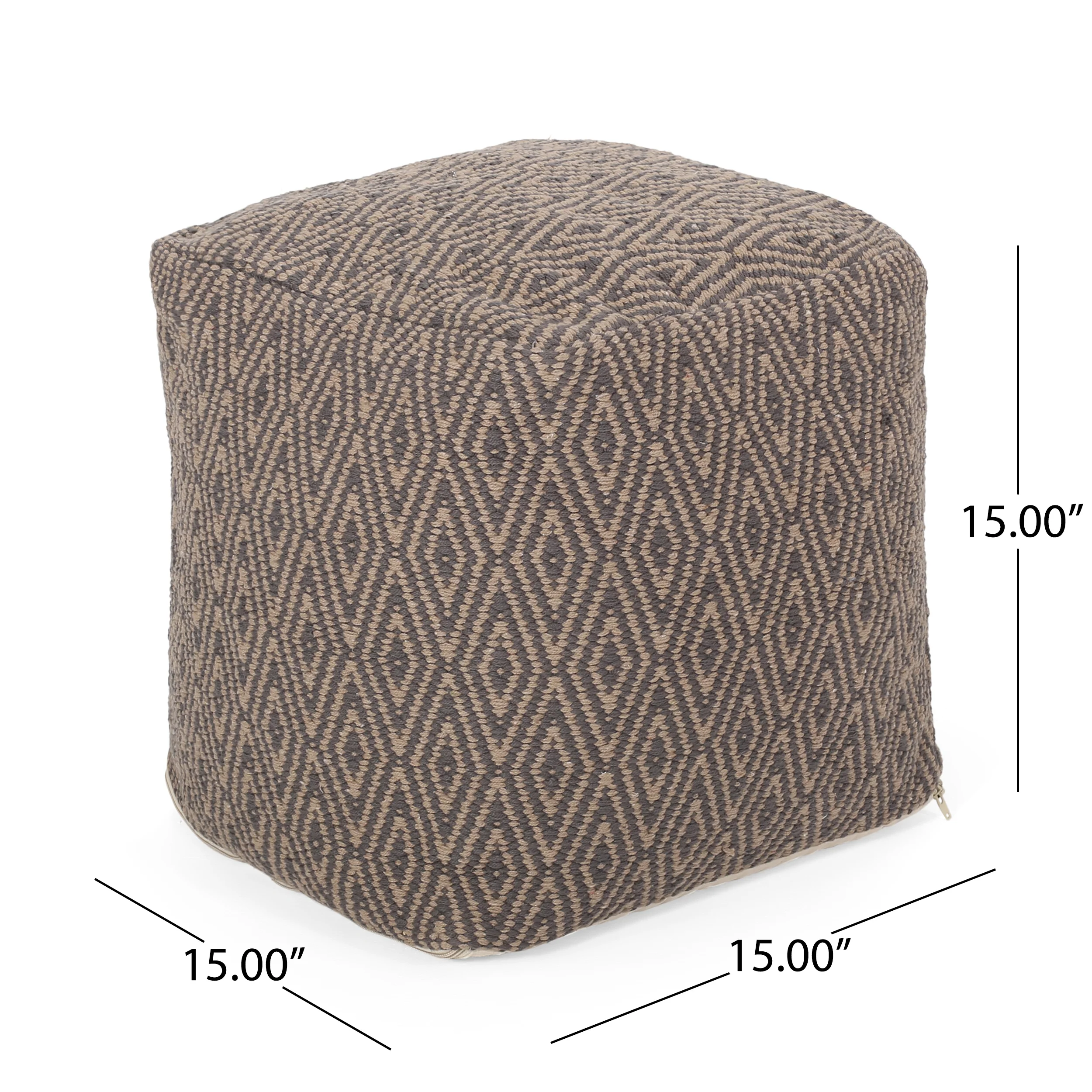Sovereign Hand-Crafted Cotton Cube Pouf - furnishings