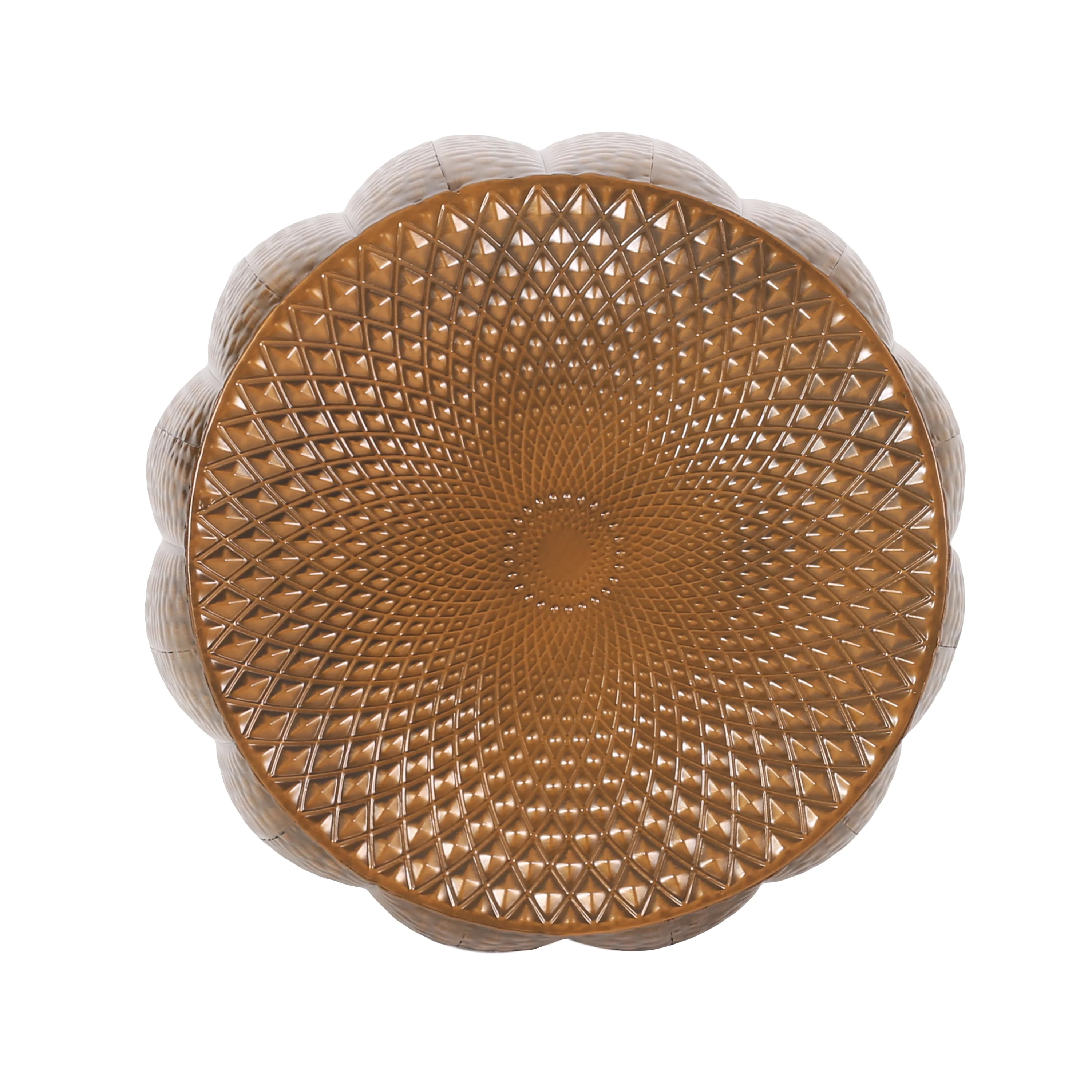 Craigue Modern Iron Mandala Pumpkin Side Tables, Set of 2 - furnishings