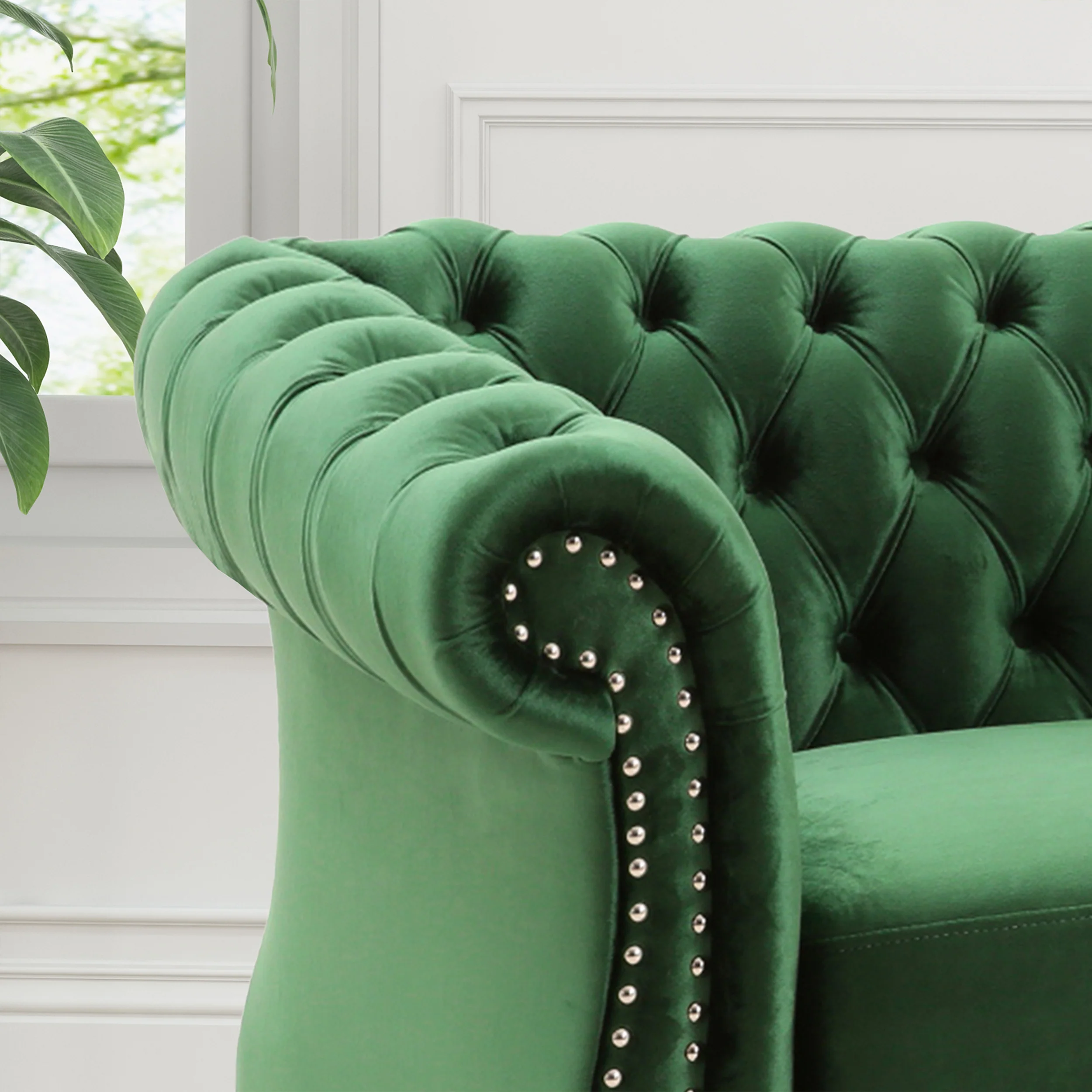 Galilea Chesterfield Velvet Club Chair - furnishings