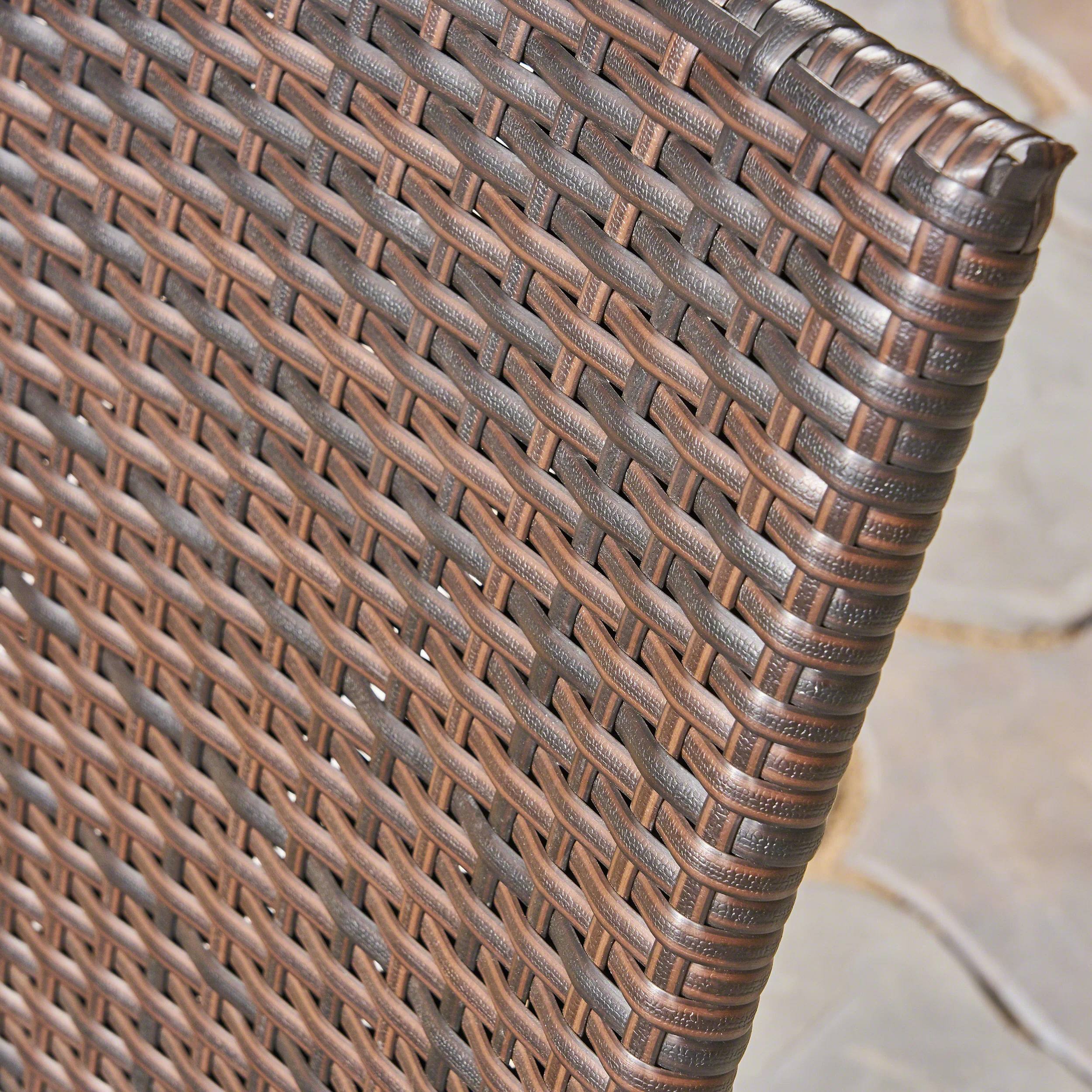 Fern Outdoor 6-Seater Rectangular Acacia Wood and Wicker Dining Set - furnishings