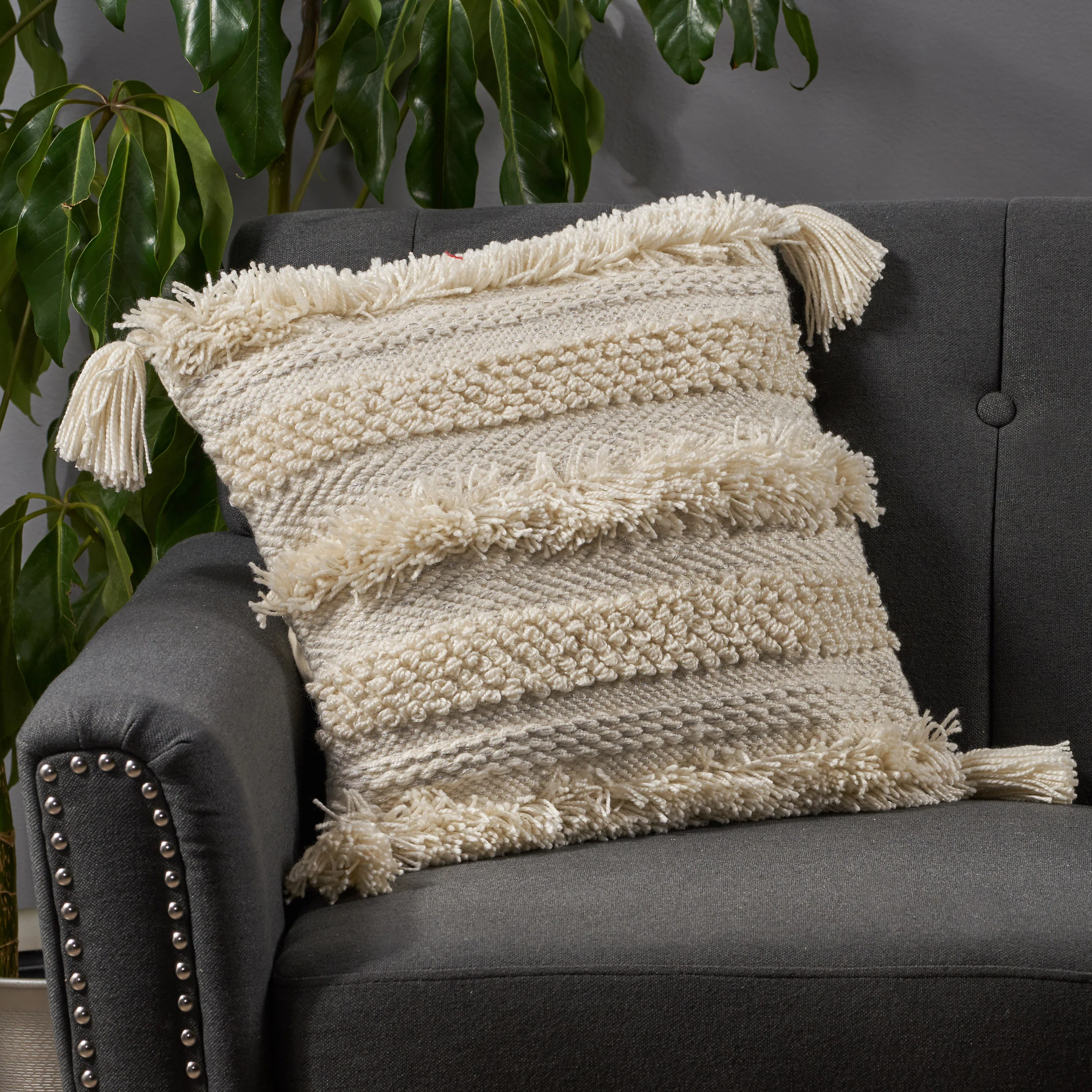 Linda Boho Yarn and Cotton Pillow Cover - furnishings