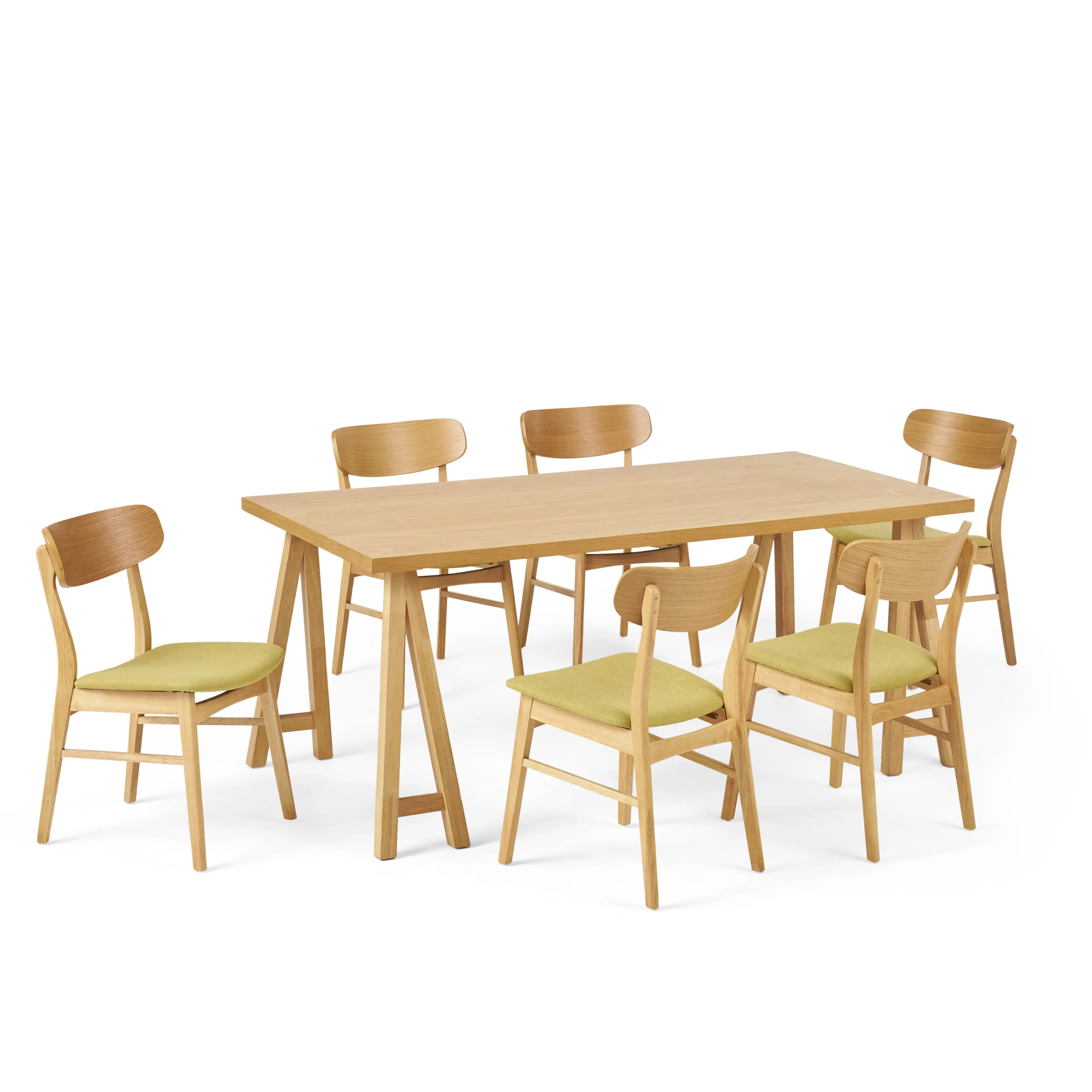 Alexis Mid-Century Modern 7 Piece Dining Set - furnishings