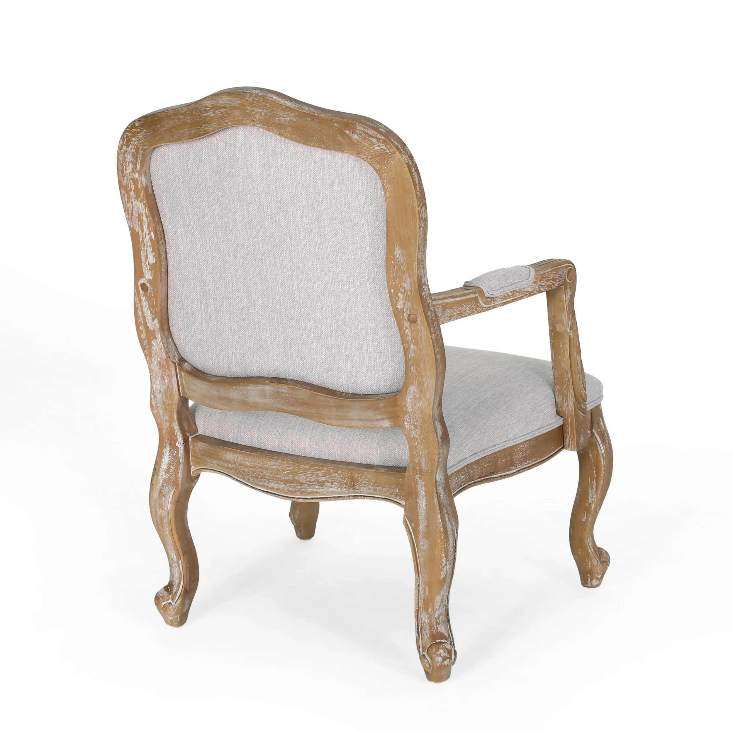 Stene French Country Wood Upholstered Dining Armchair - furnishings