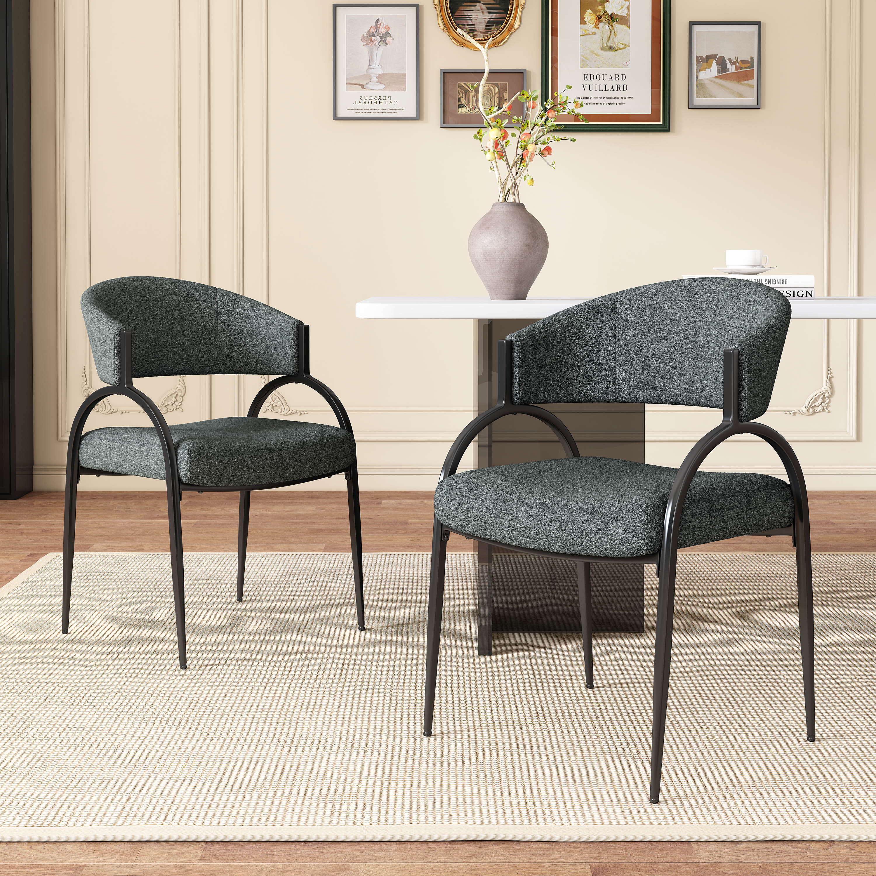 Biorth Modern Upholstered Arm Dining Chair - furnishings