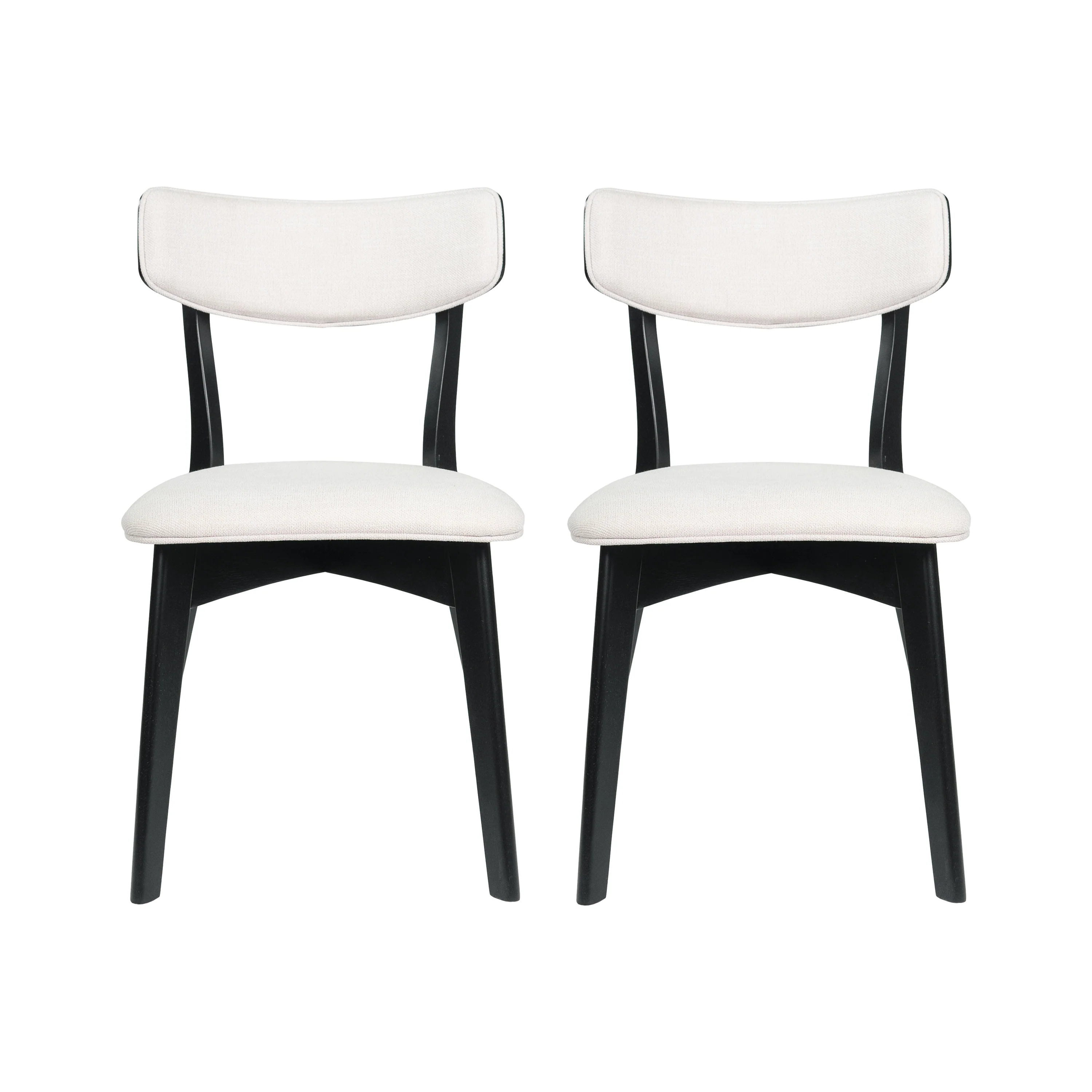 Crystal Mid Century Modern Fabric Upholstered Dining Chairs, Set of 2 - furnishings