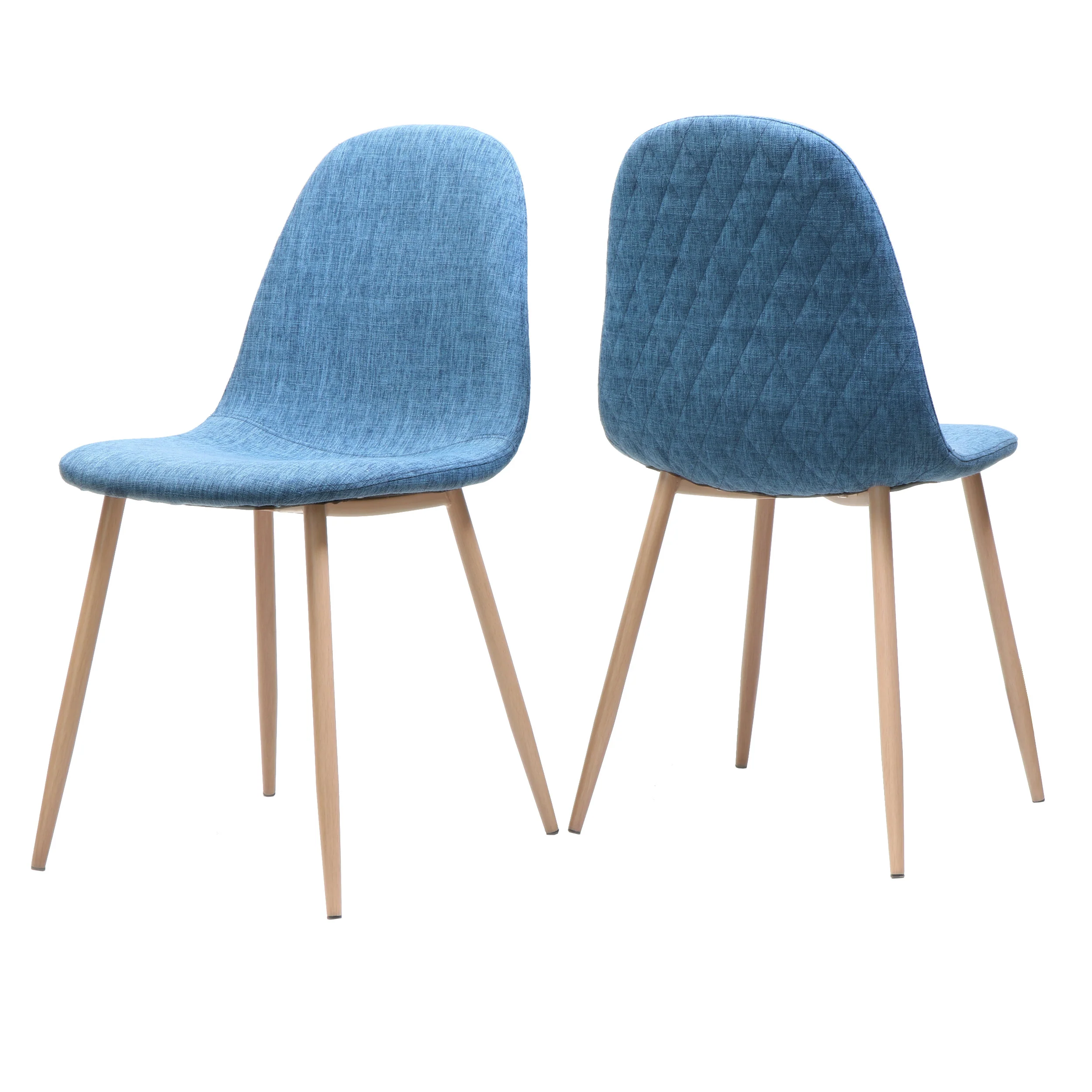 Sherdan Mid Century Fabric Dining Chairs with Wood Finished Legs - Set of 2 - furnishings