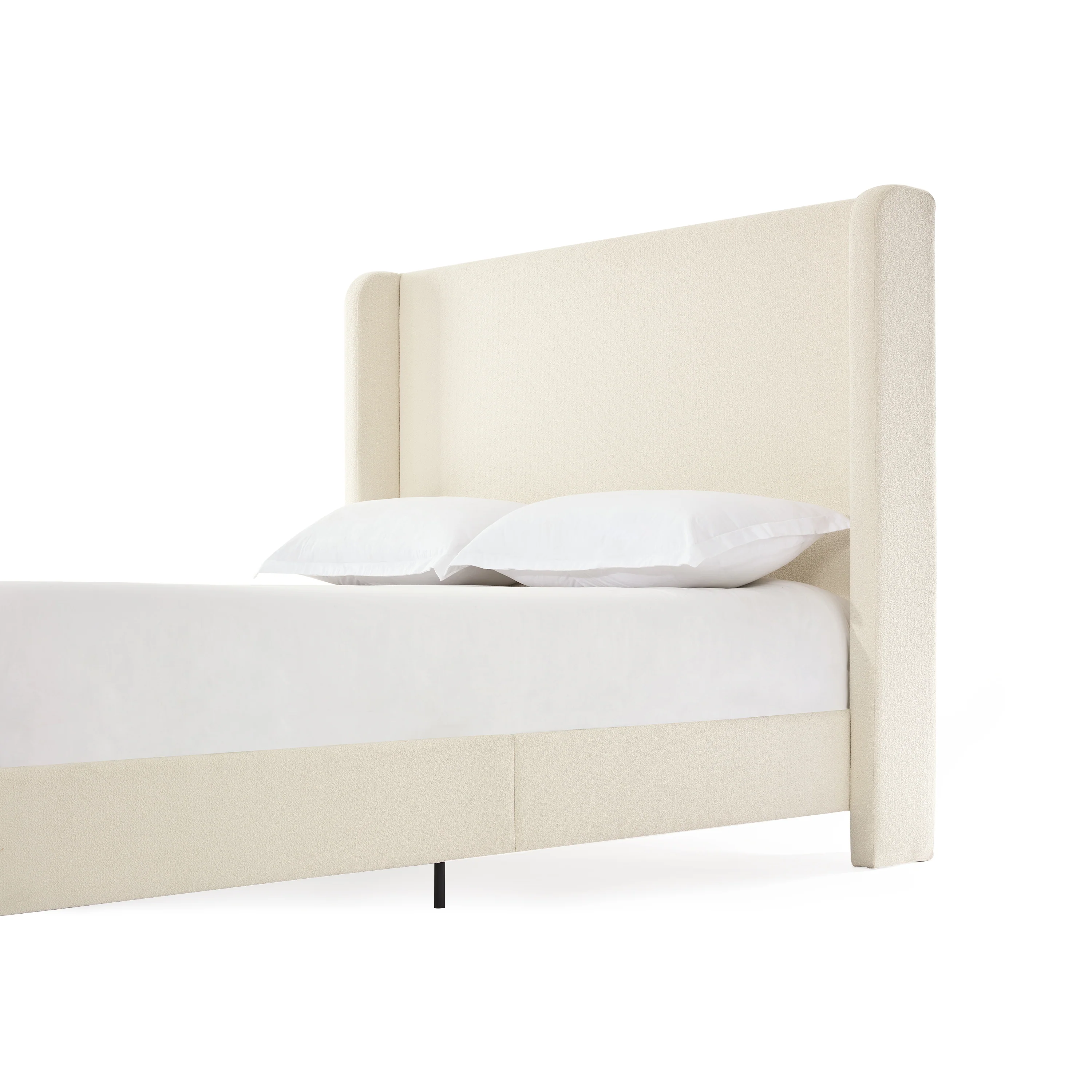 Bohdi Queen Indoor Upholstered Metal Tall Headboard Bed with Wingback - furnishings