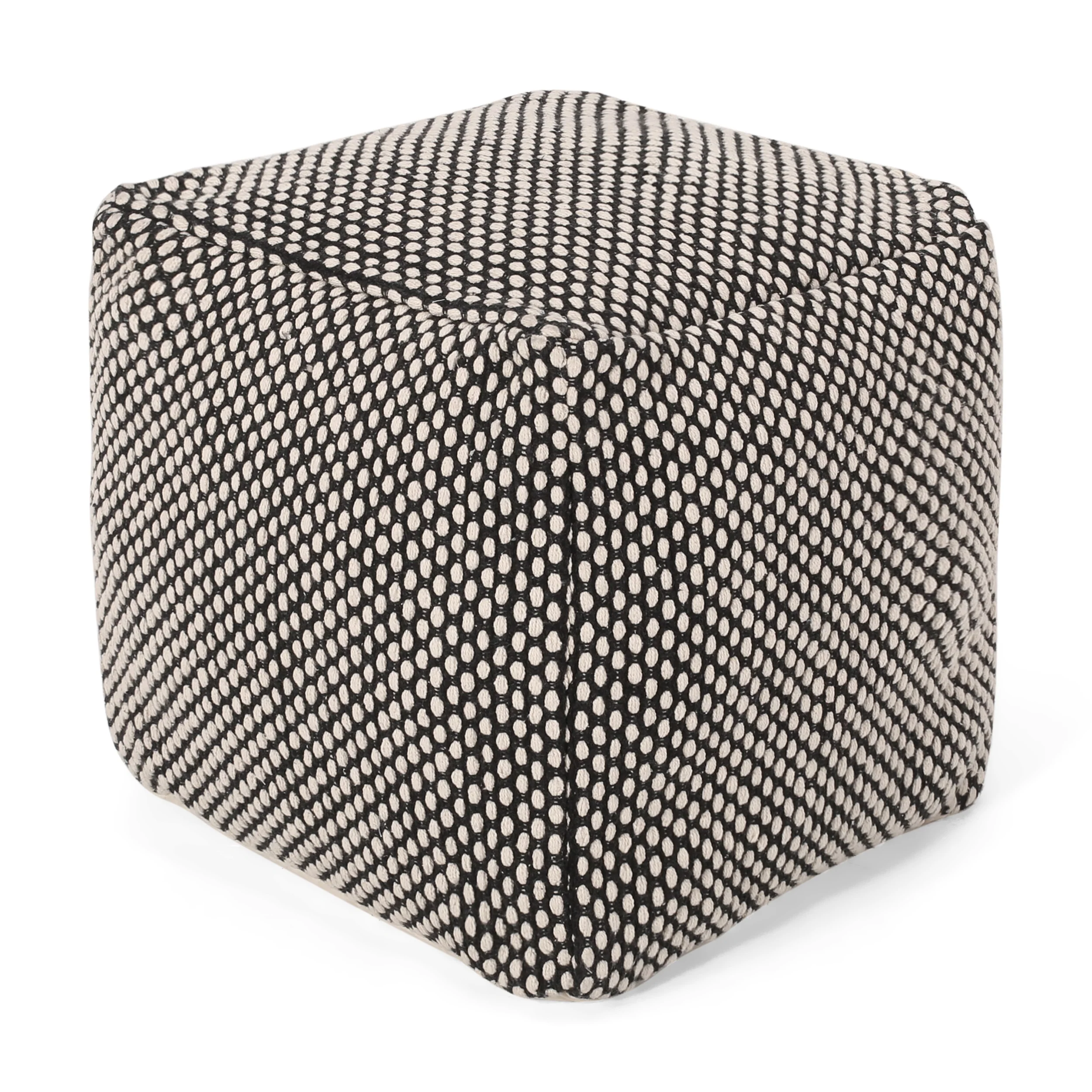 Muhamed Boho Fabric Cube Pouf - furnishings