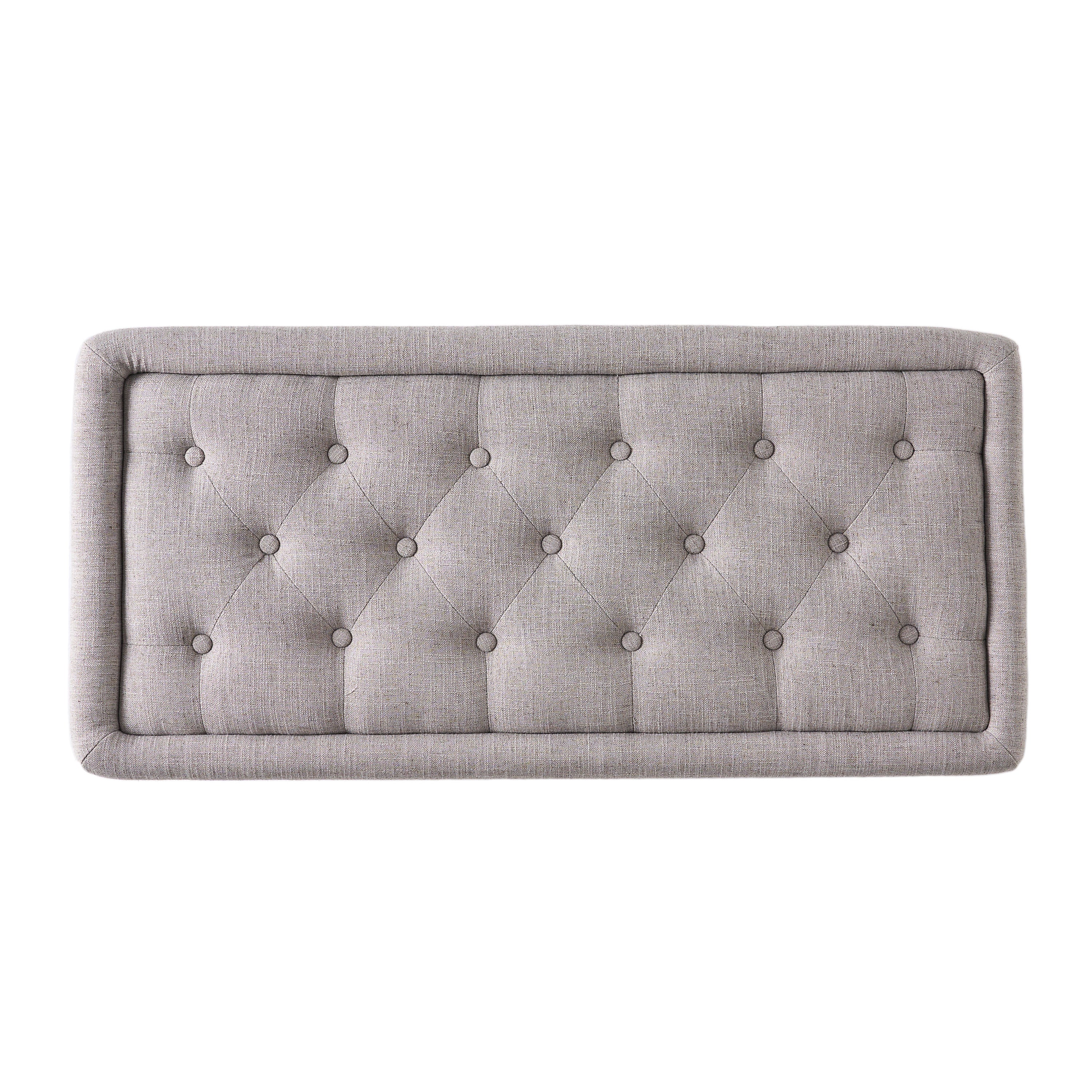 Logan Grey Fabric Storage Ottoman Bench - furnishings