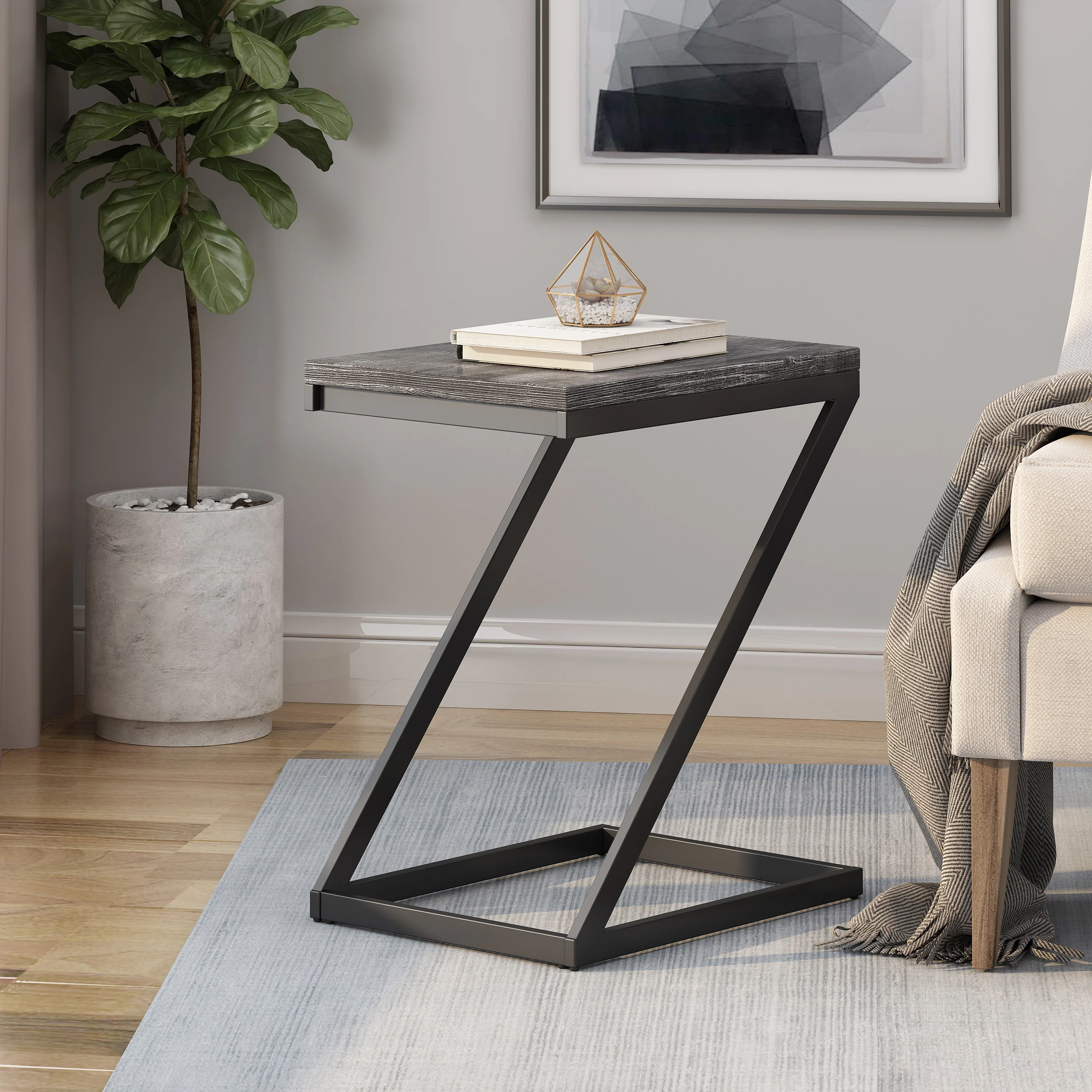 Shalynn Modern Industrial Side Table - furnishings