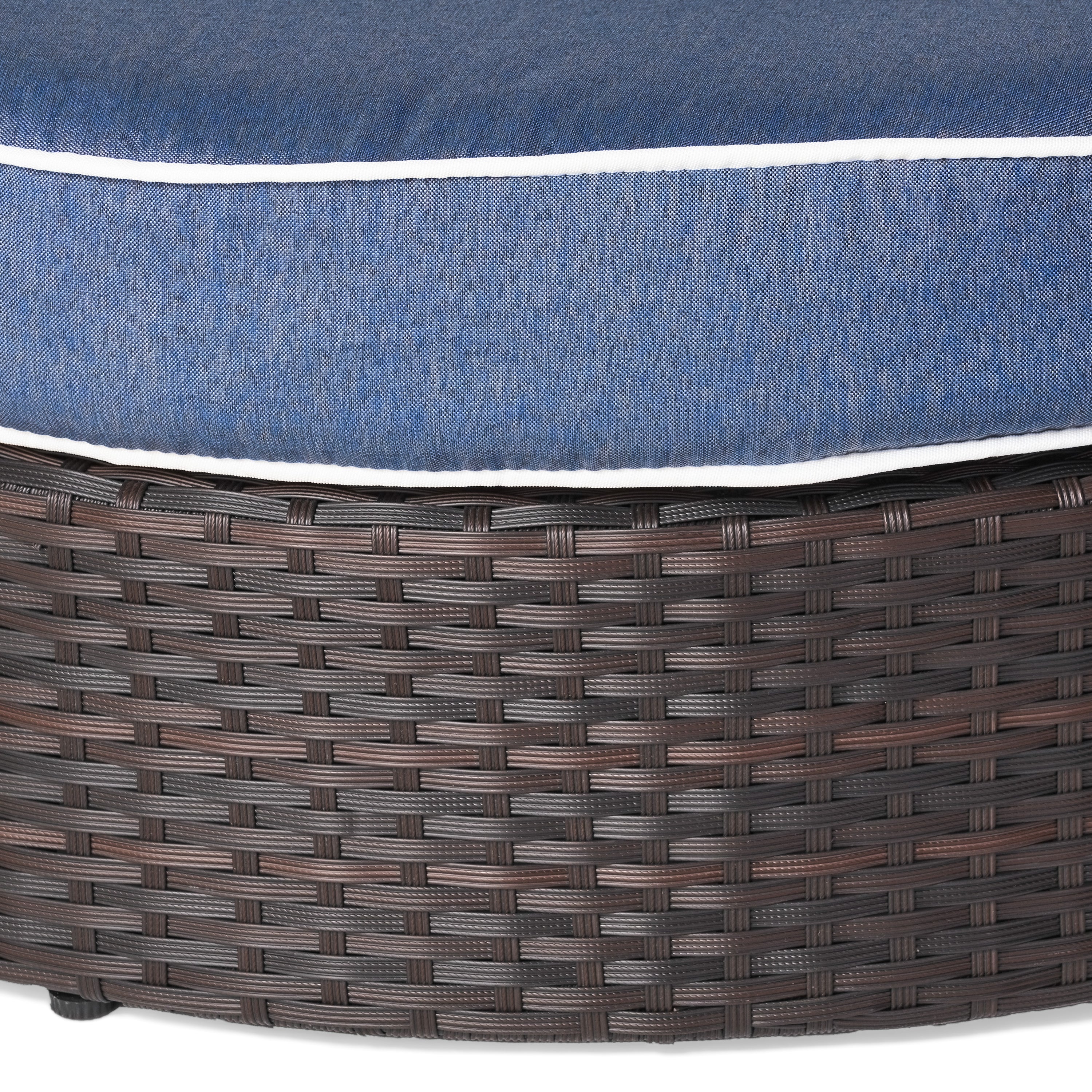 Boden Outdoor Wicker Ottoman with Ice Bucket - furnishings