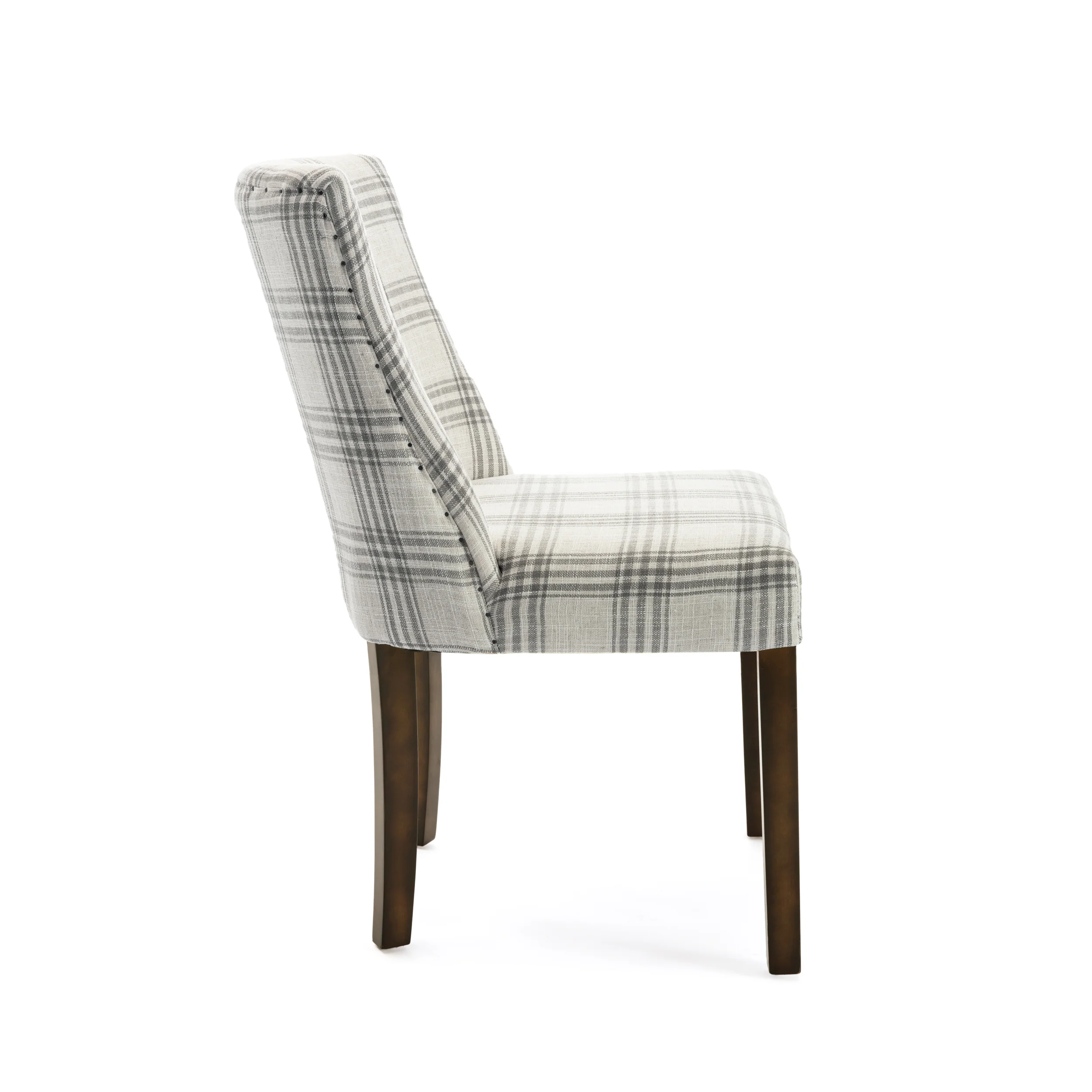 Rydel Contemporary Upholstered Plaid Dining Chairs, Set of 2 - furnishings