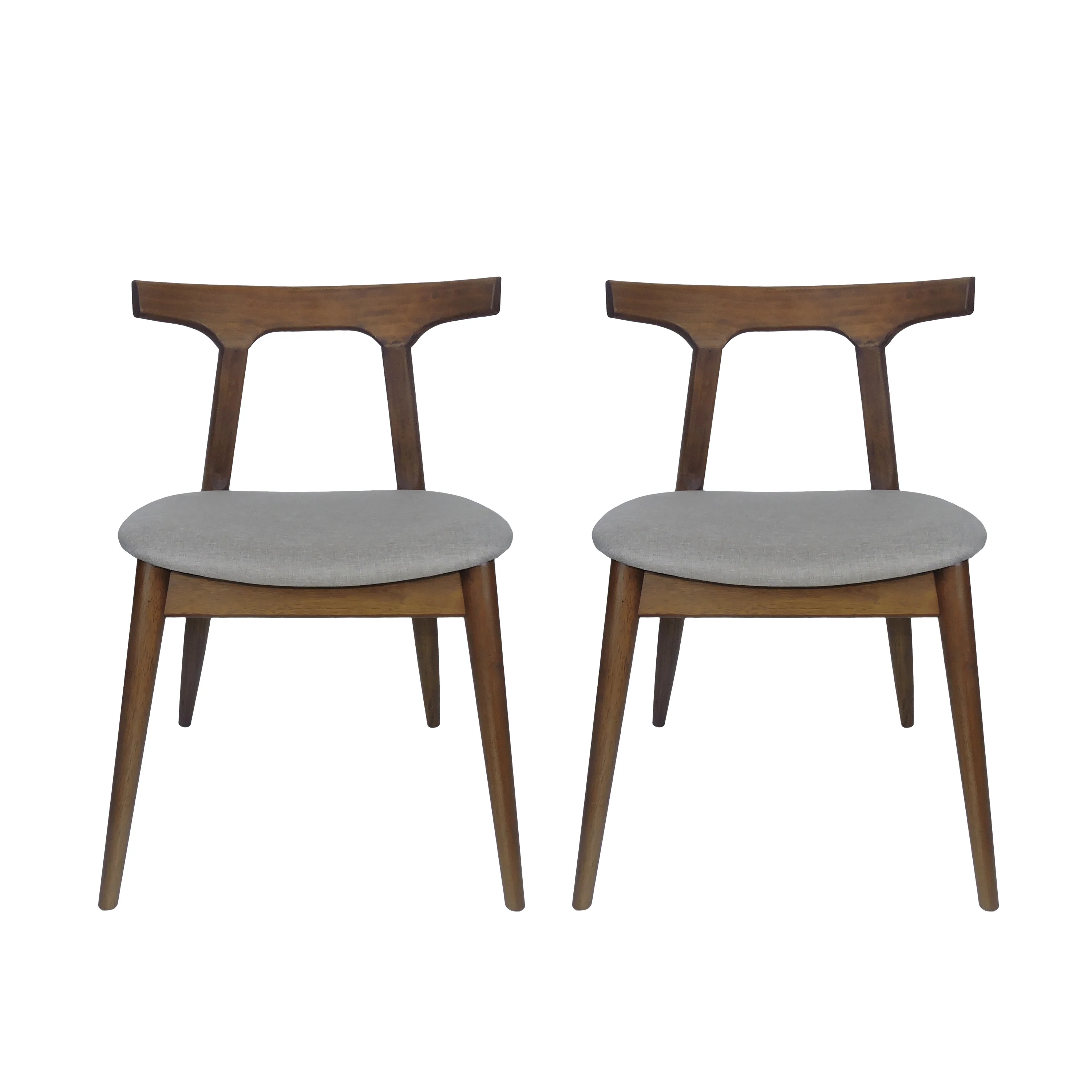 Danmore Mid Century Modern Fabric Upholstered Dining Chairs, Set of 2 - furnishings