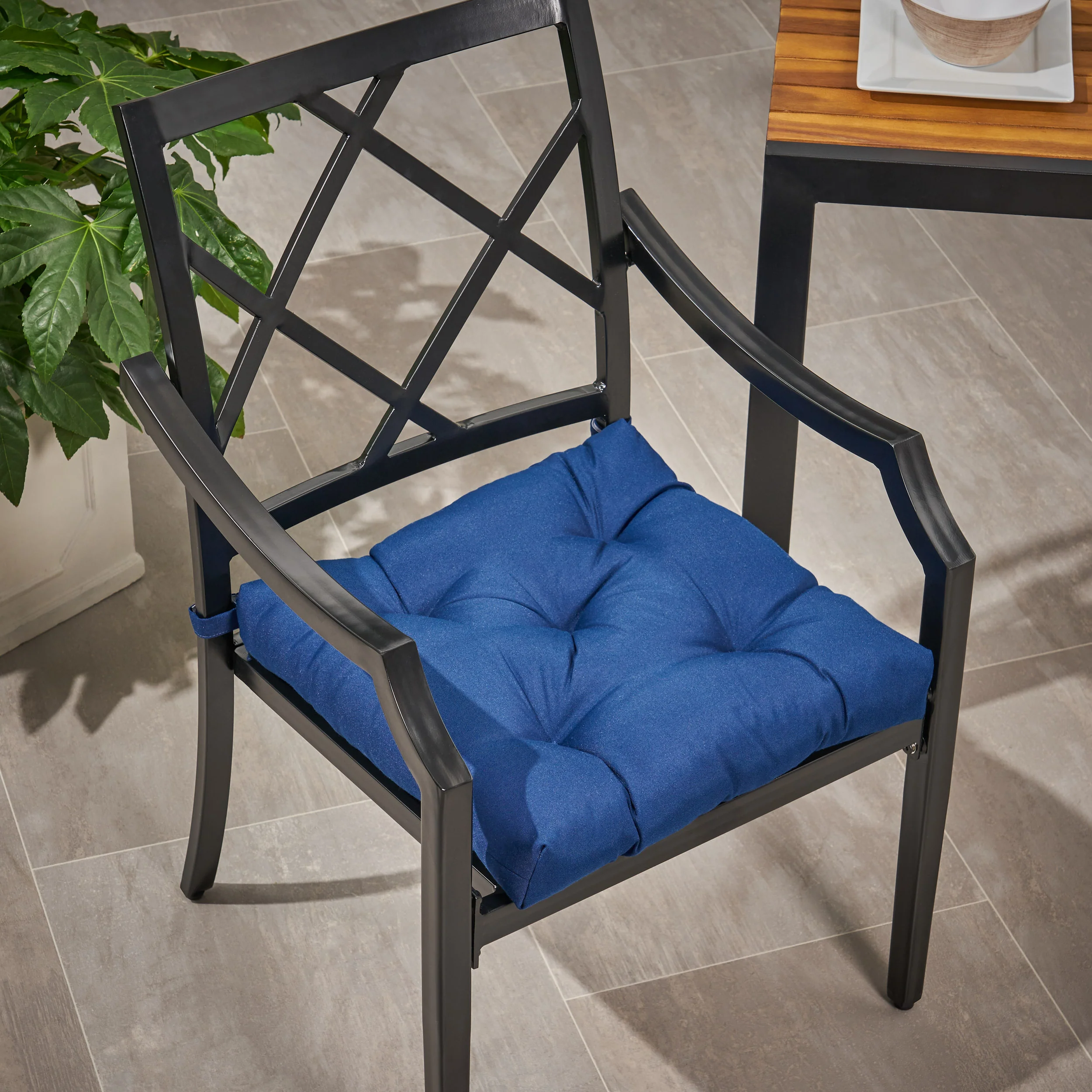 Selina Outdoor Fabric Classic Tufted Chair Cushion - furnishings