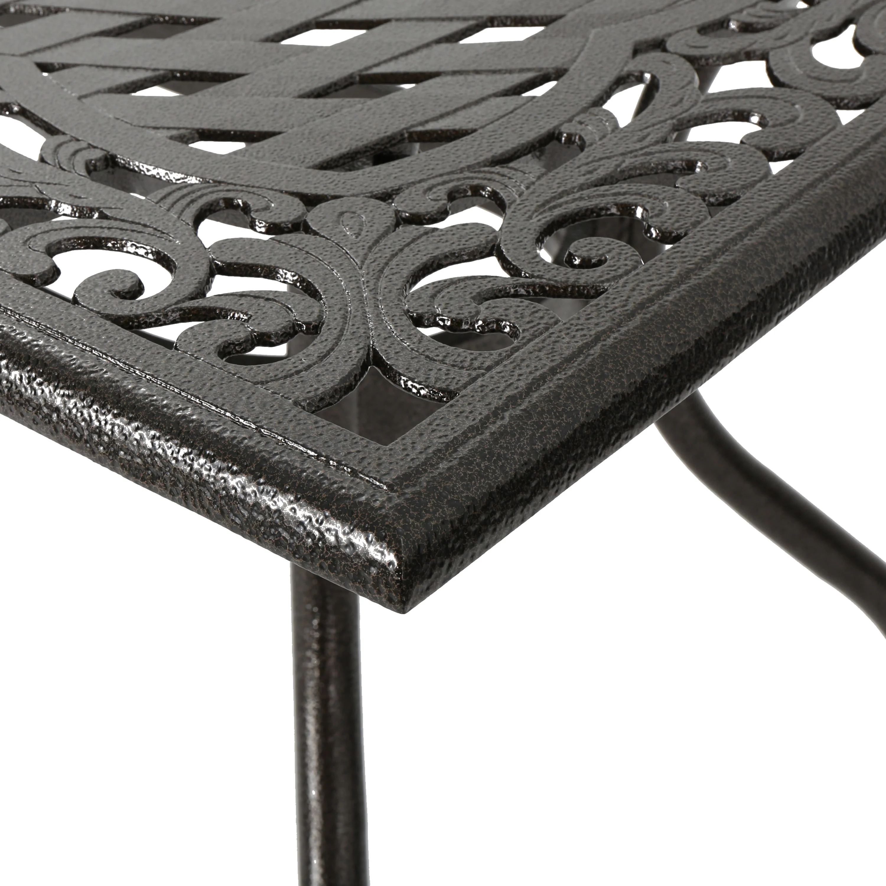 Odena Outdoor 7-piece Cast Aluminum Rectangle Bronze Dining Set - furnishings