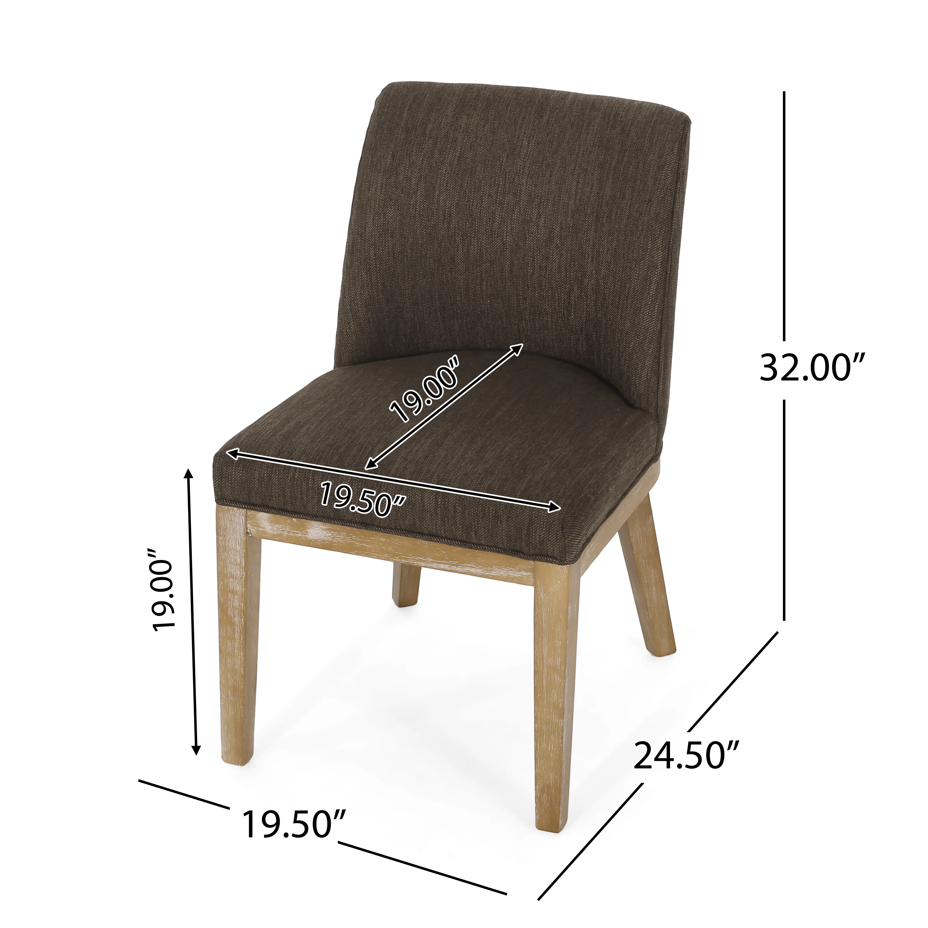 Boise Contemporary Fabric Upholstered Wood Dining Chairs, Set of 2 - furnishings