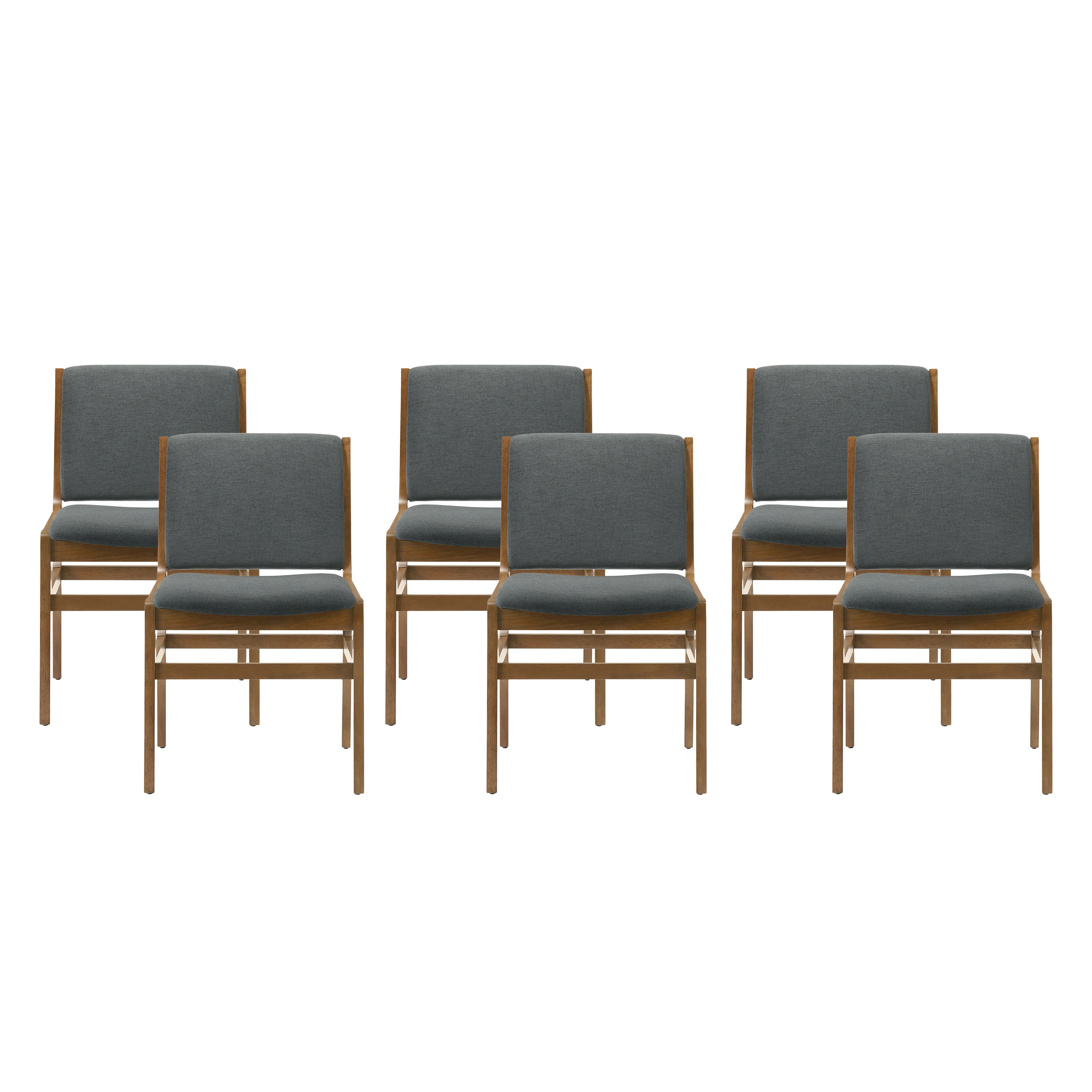Galtin Contemporary Fabric Upholstered Wood Dining Chairs, Set of 6 - furnishings
