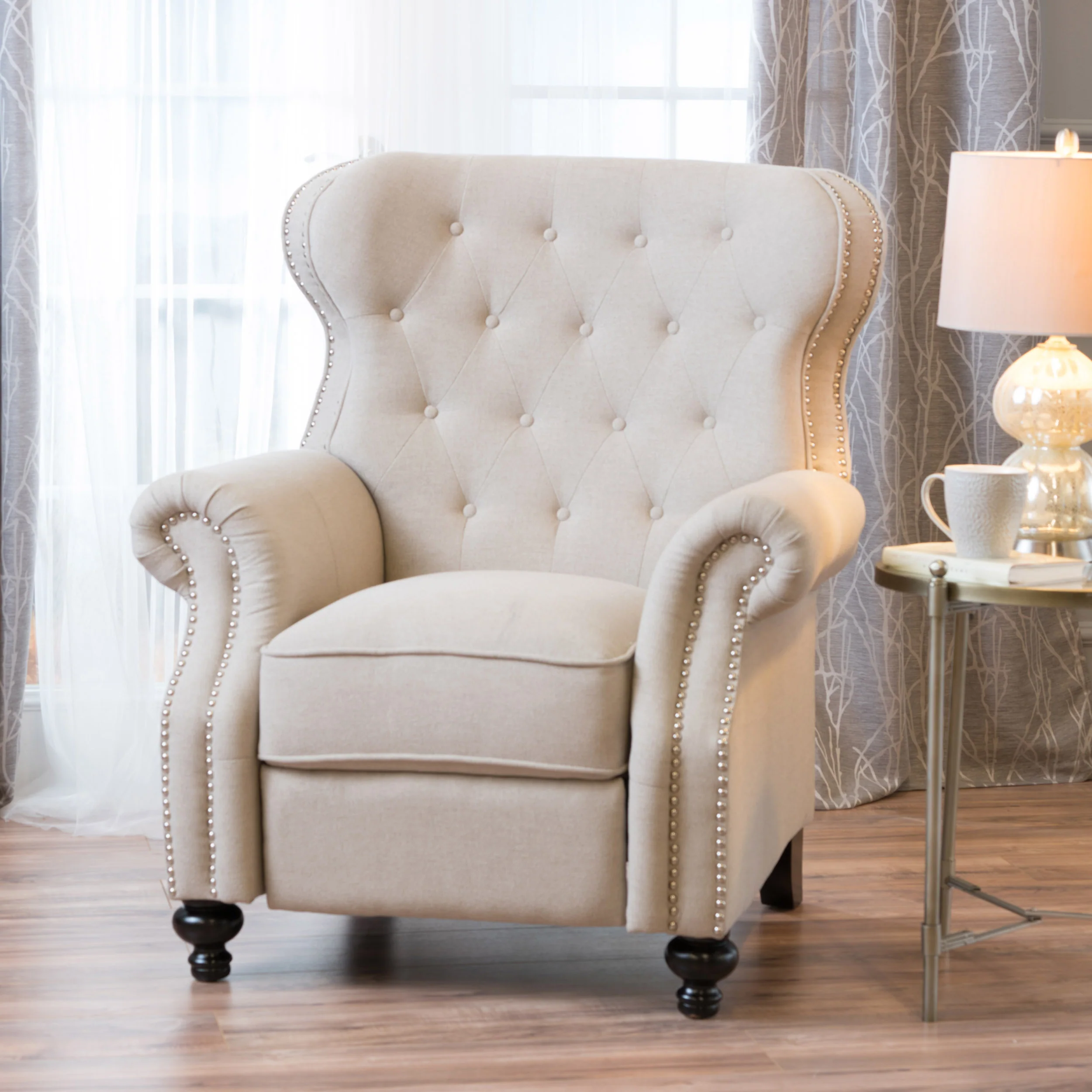 Waldo Tufted Back Studded Accent Recliner Armchair - furnishings