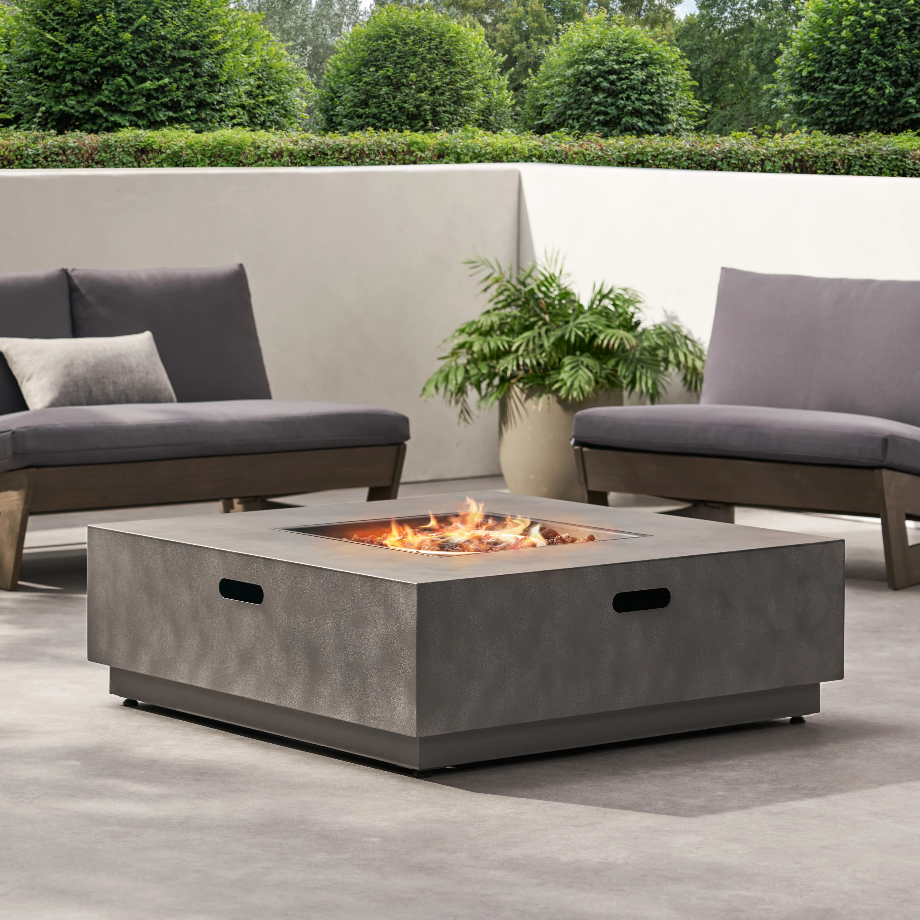 Jasmine Outdoor 50,000 BTU Square Fire Pit (No Tank Holder) - furnishings