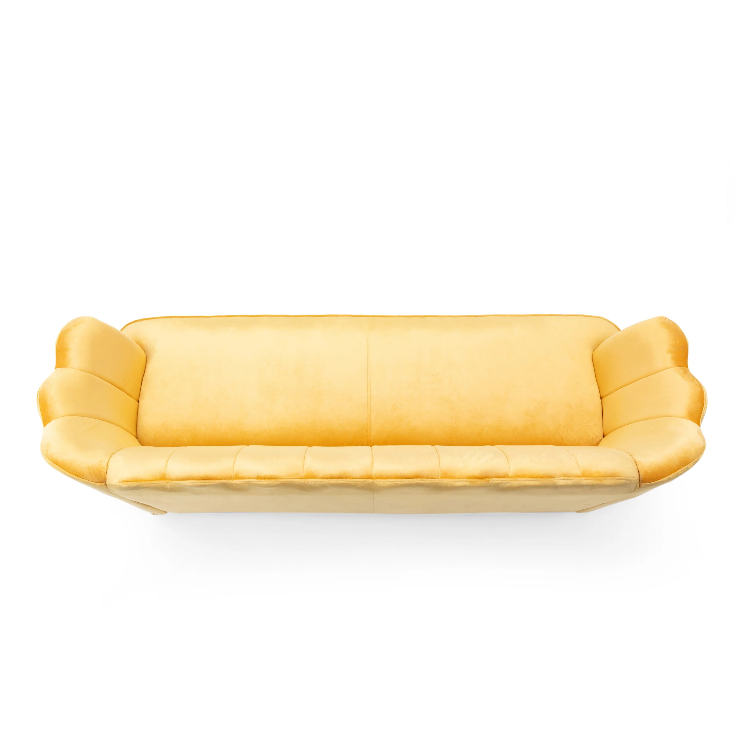 Ohnstad Modern Glam Velvet Channel Stitch 3 Seater Shell Sofa - furnishings