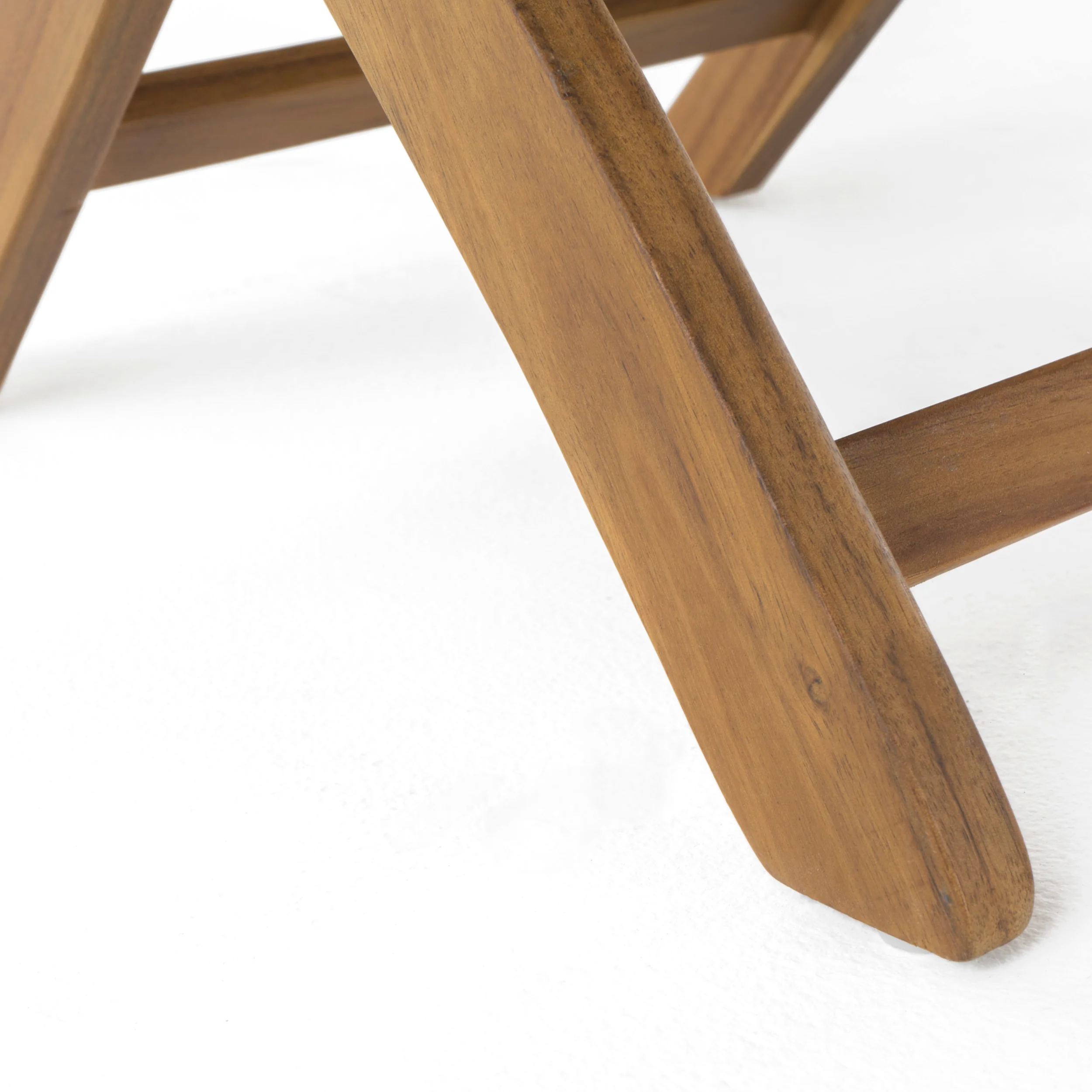 Sophia Outdoor 2 Seater Half-Round Acacia Wood Bistro Table Set with Folding Chairs - furnishings