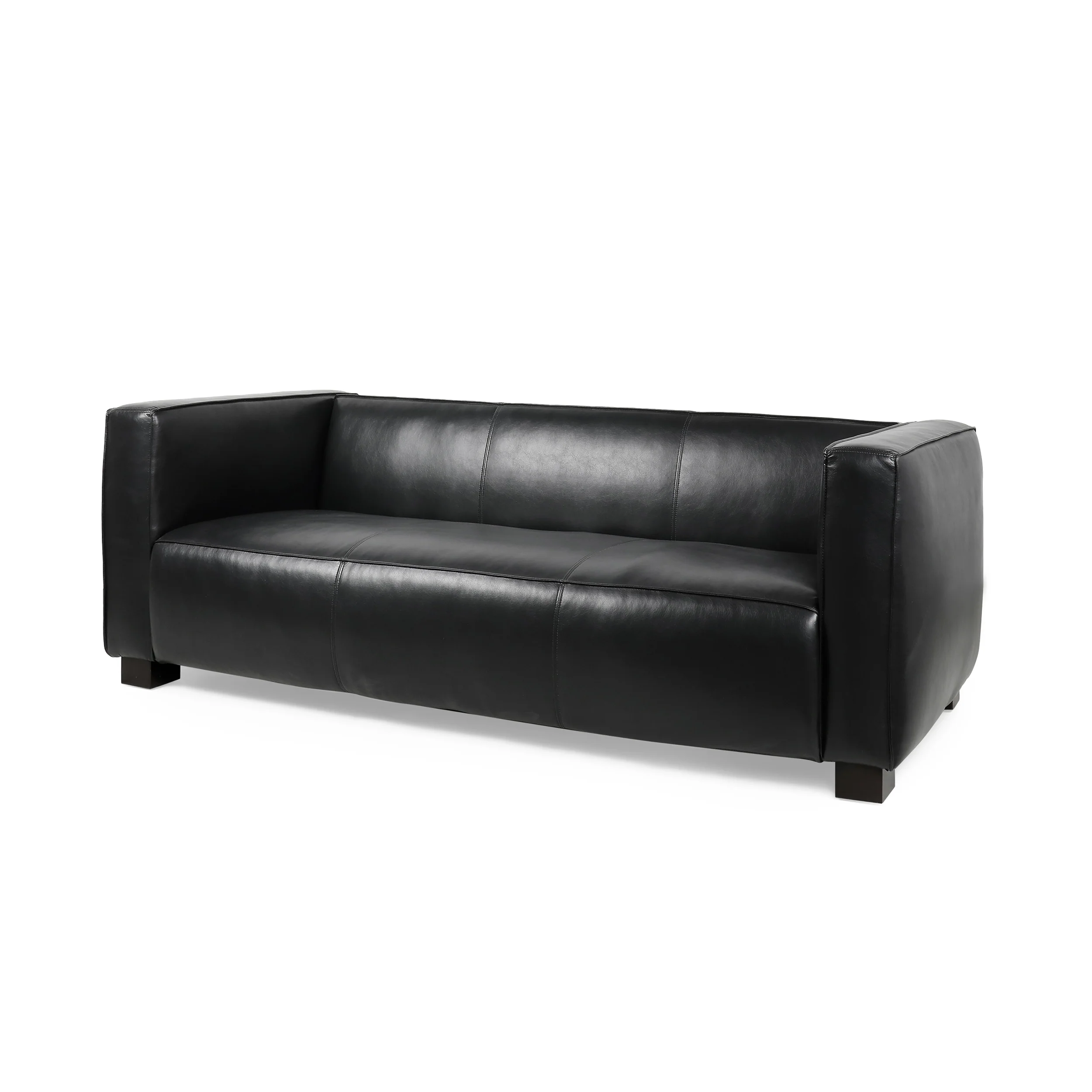 Minkler Contemporary Faux Leather 3 Seater Sofa - furnishings