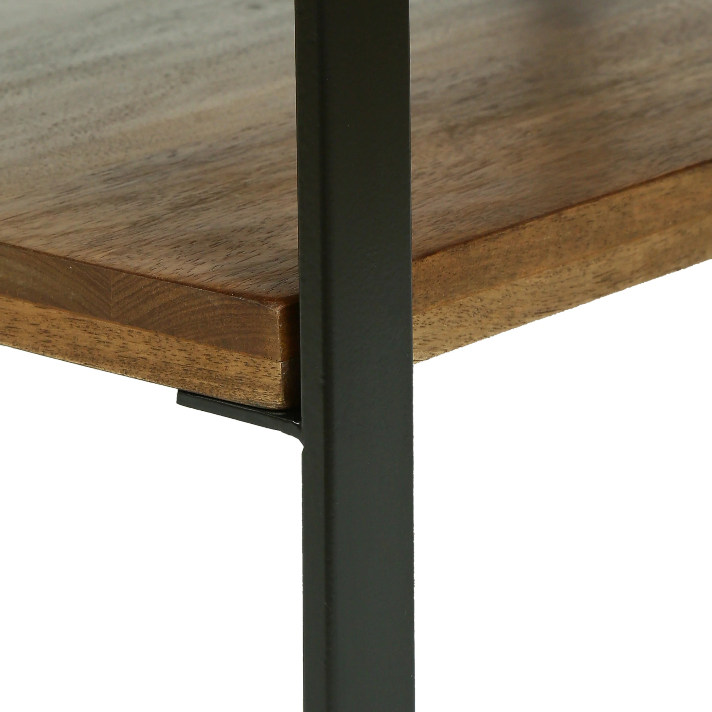 Riverlake Handmade Mango Wood and Iron Rectangular Coffee Table, Walnut Brown and Black - furnishings