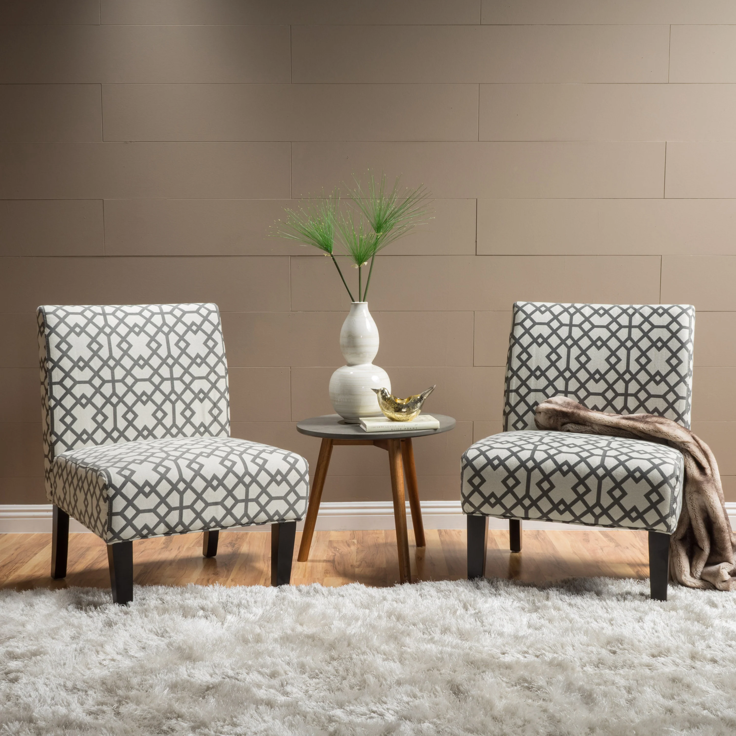 Kendal Contemporary Fabric Slipper Accent Chair - furnishings
