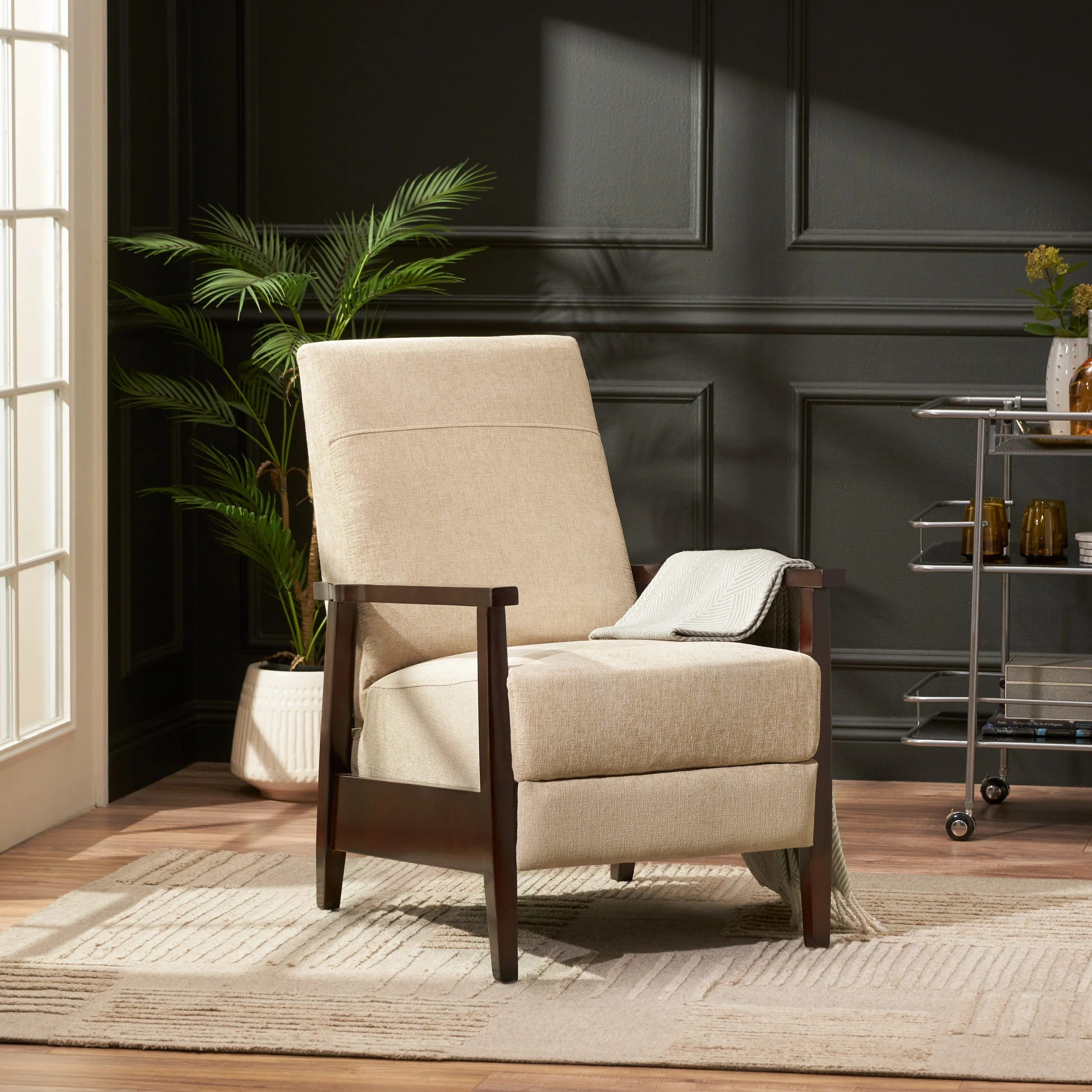 Coulee Contemporary Fabric Upholstered Pushback Recliner - furnishings