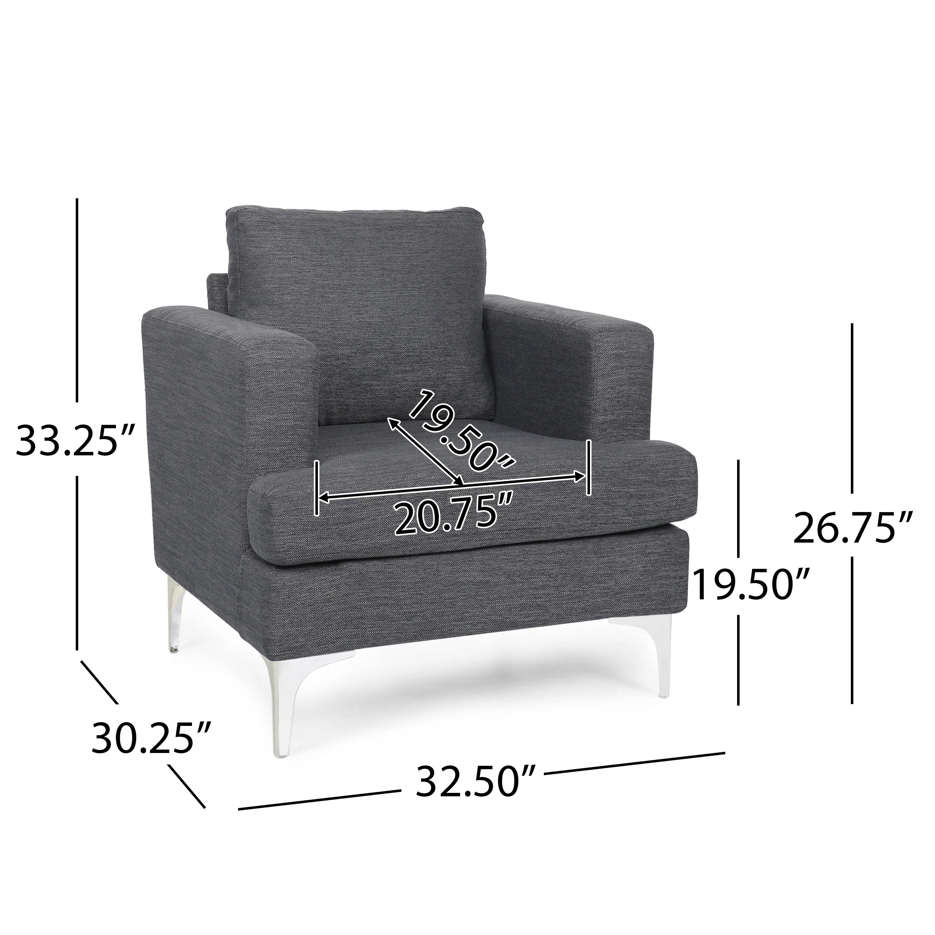 Vue Modern Fabric Upholstered Club Chair - furnishings