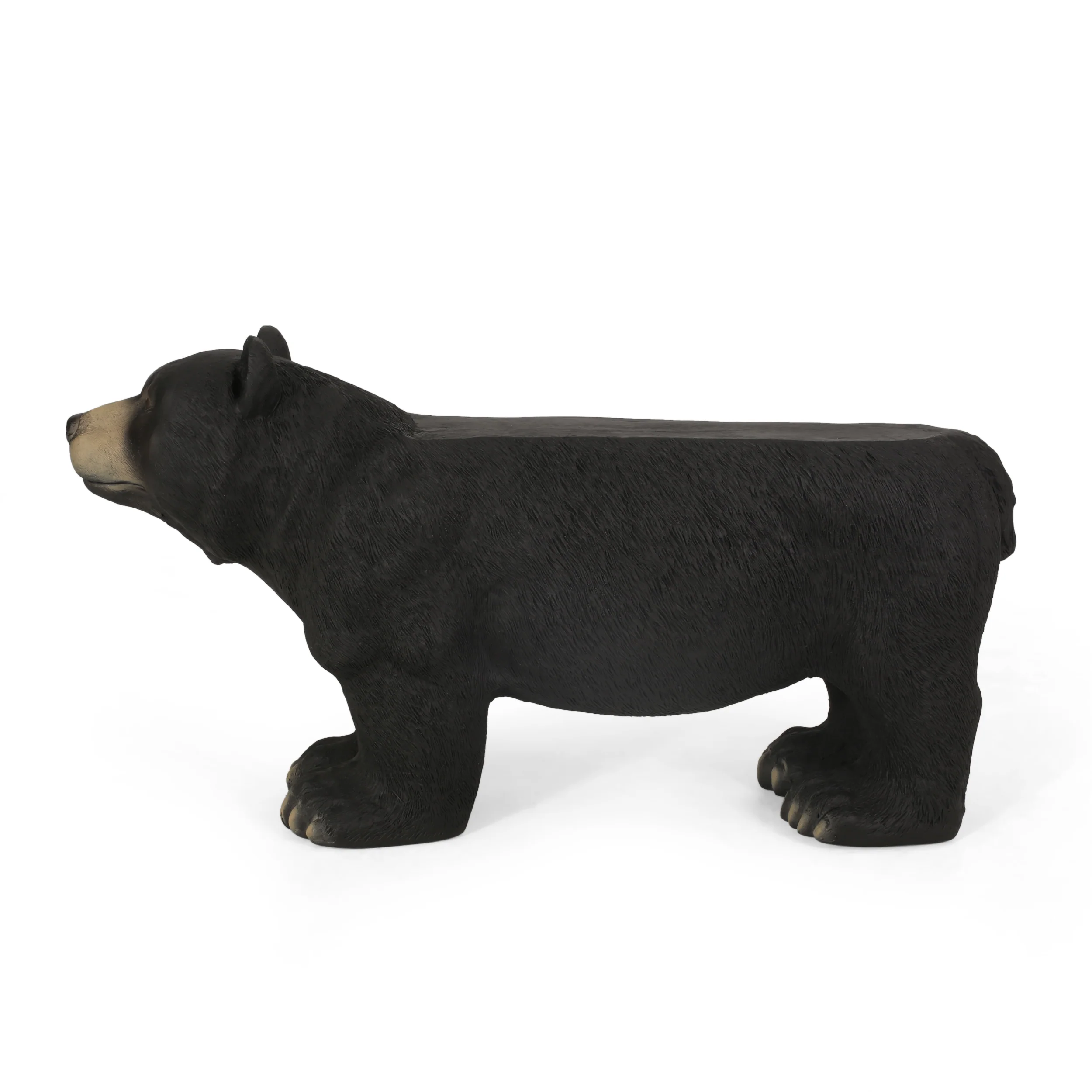 Romer Outdoor Bear Garden Bench, Matte Black - furnishings