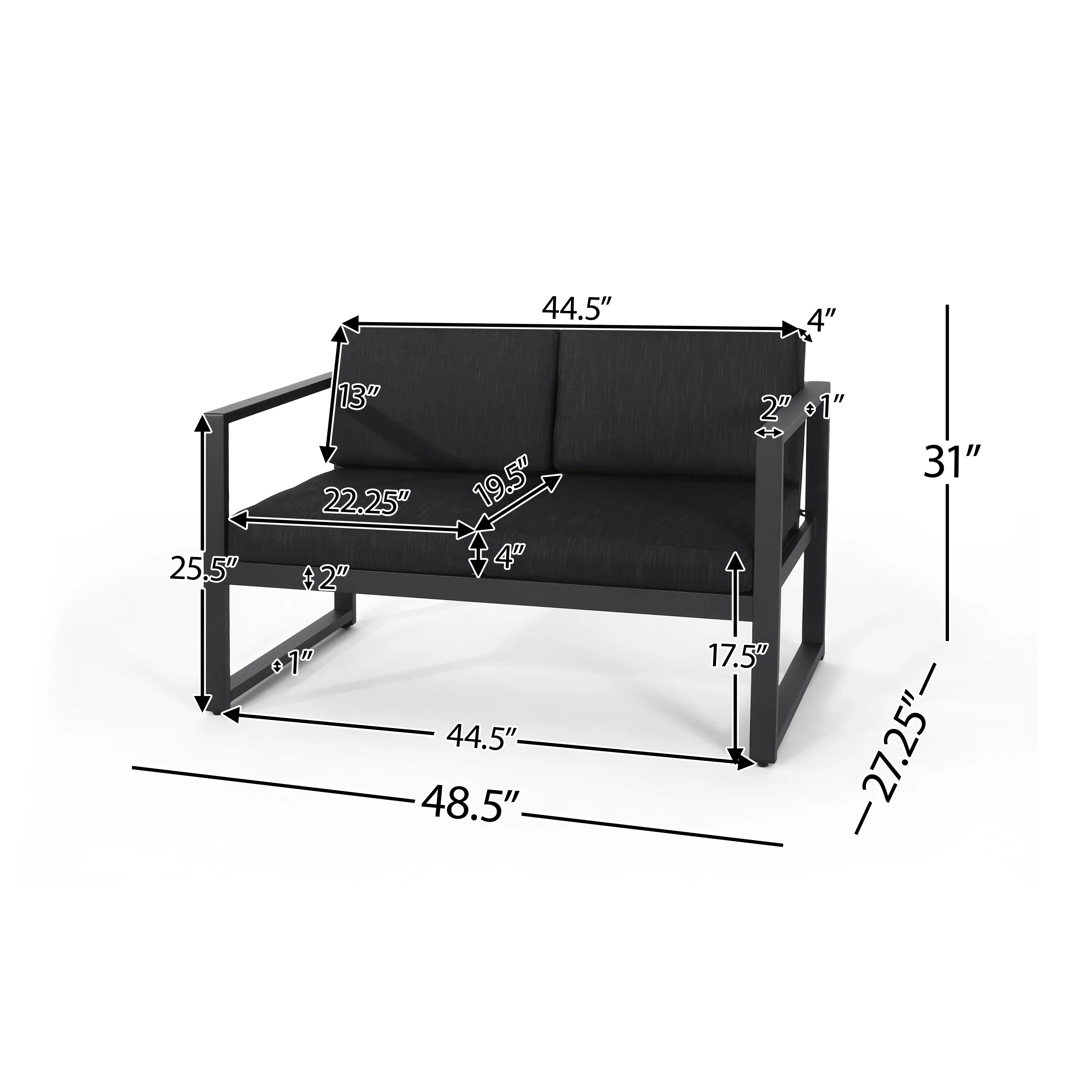 Jude Outdoor Aluminum 4 Seater Chat Set with Fire Pit - furnishings