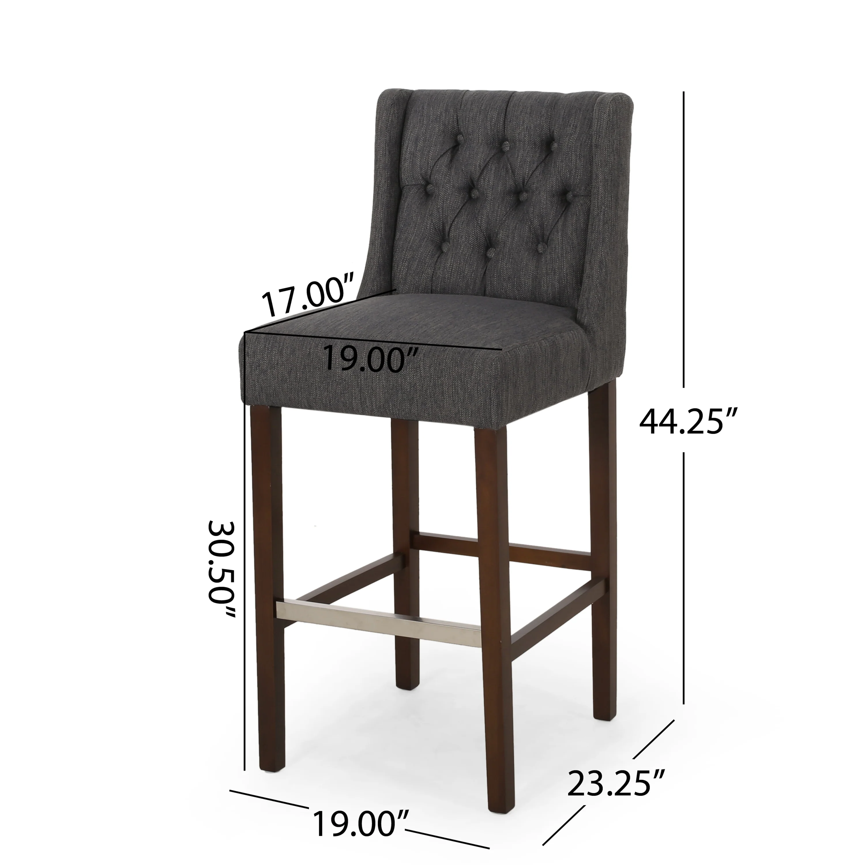 Leeandre Contemporary Wingback Fabric Barstools (Set of 2) - furnishings