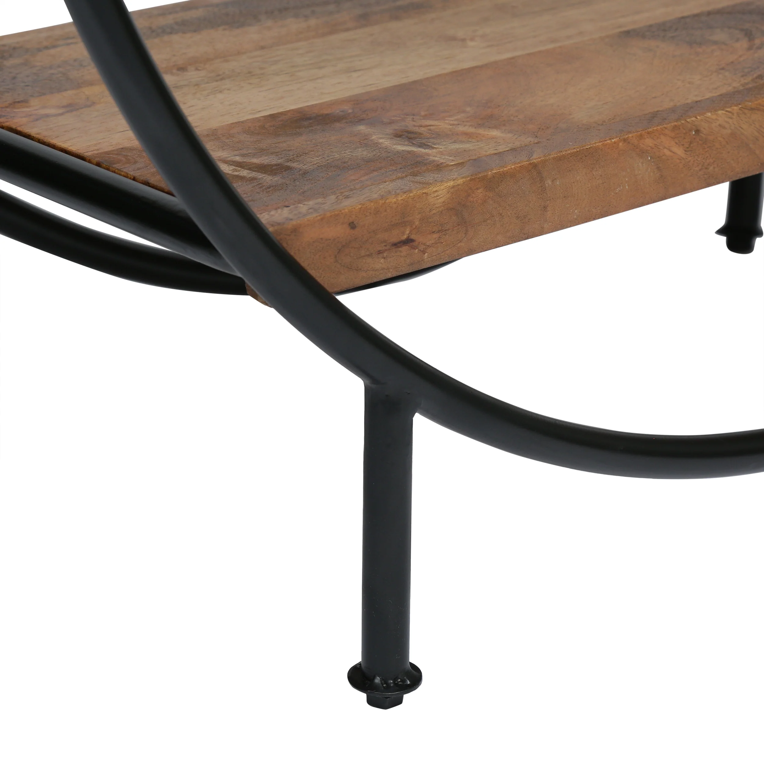 Ayres Handcrafted Industrial Circular Mango Wood Shelf - furnishings