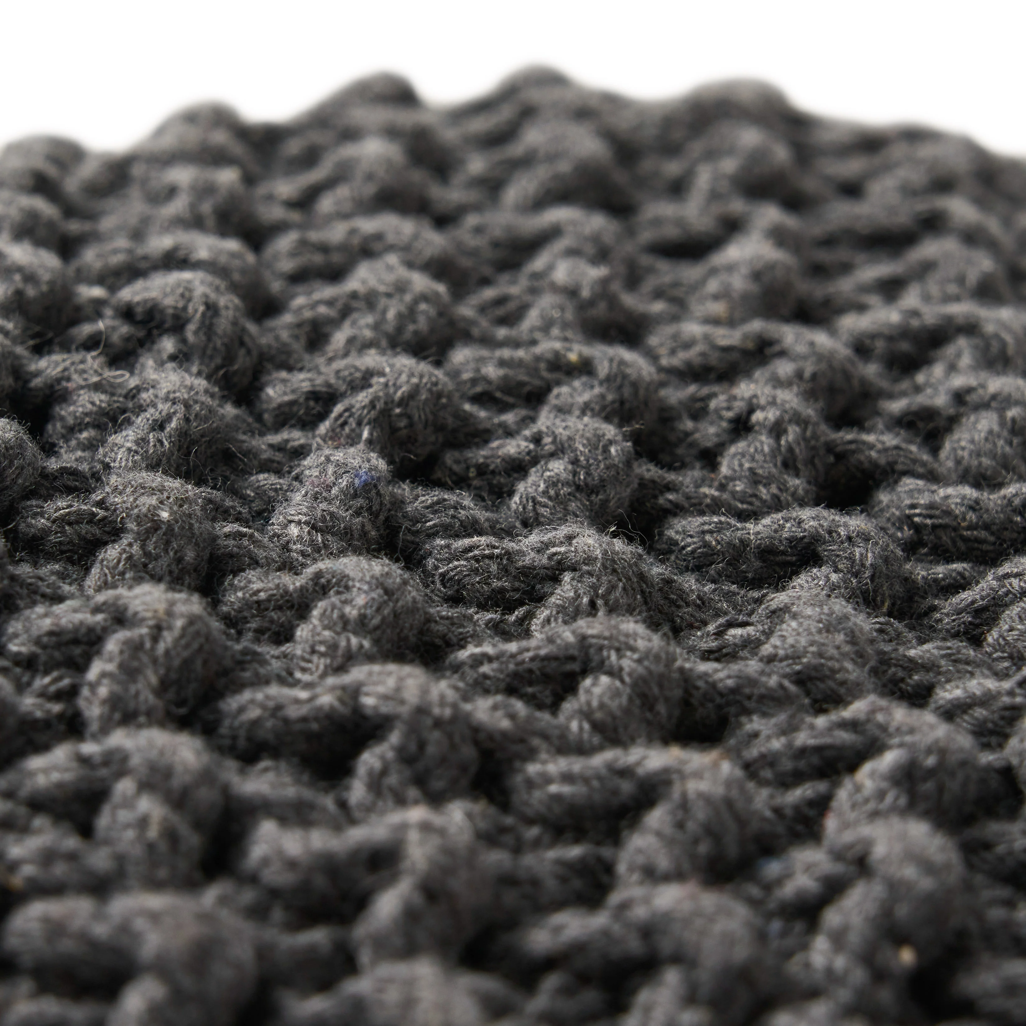 Teresa Modern Knitted Cotton Cube Pouf - furnishings
