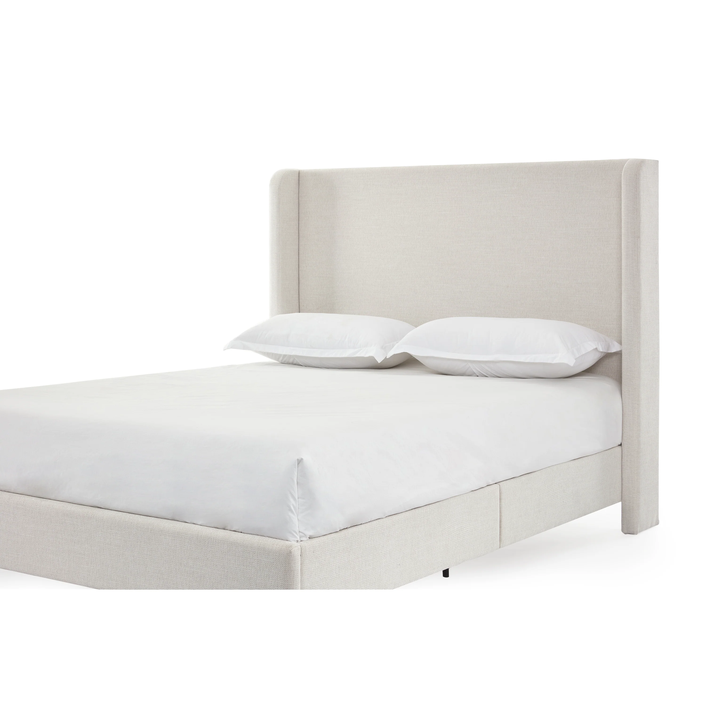 Bohdi Queen Indoor Upholstered Metal Tall Headboard Bed with Wingback - furnishings