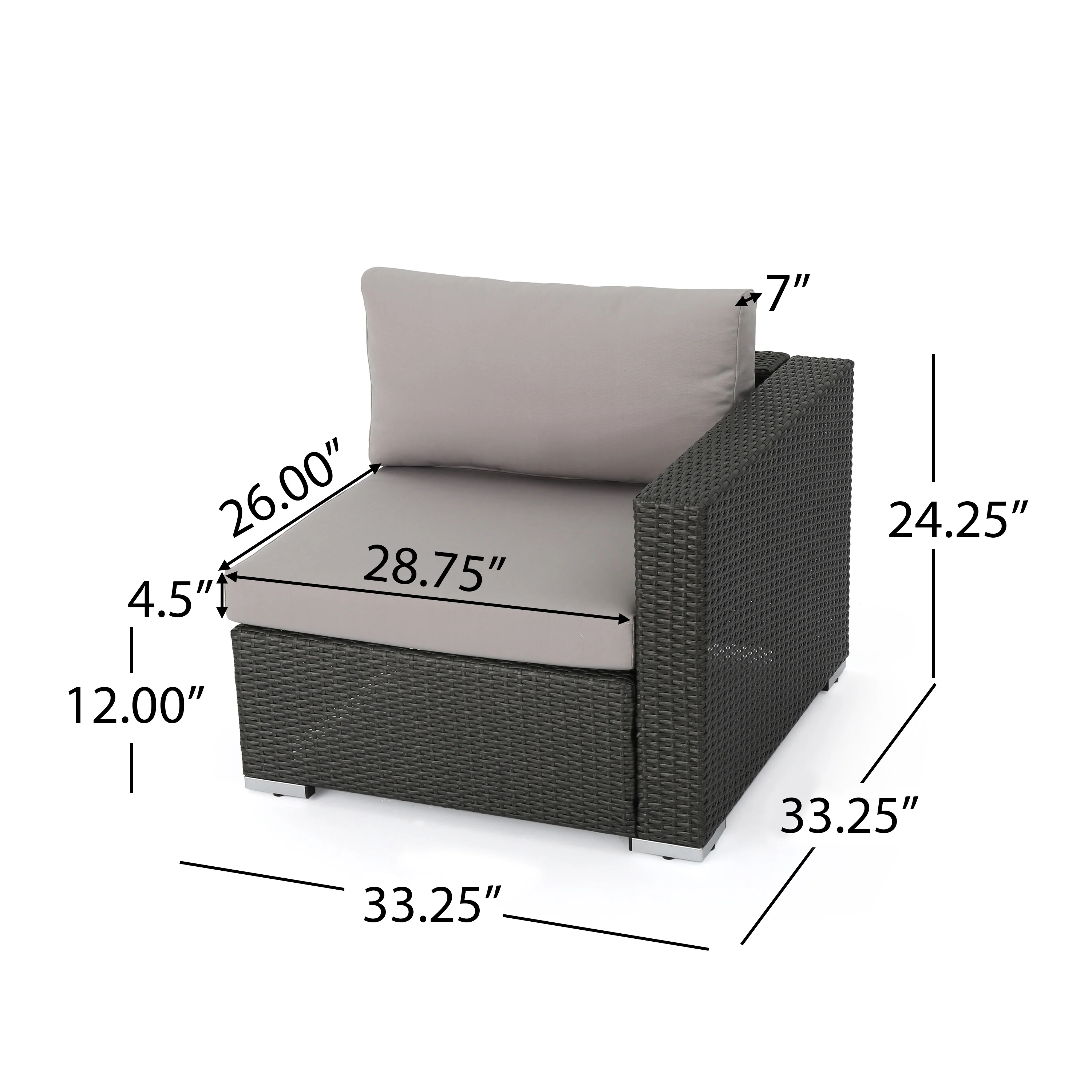 Santa Rosa Outdoor 7 Seat Dining Sofa and Ottoman Set with Aluminum Frame - furnishings