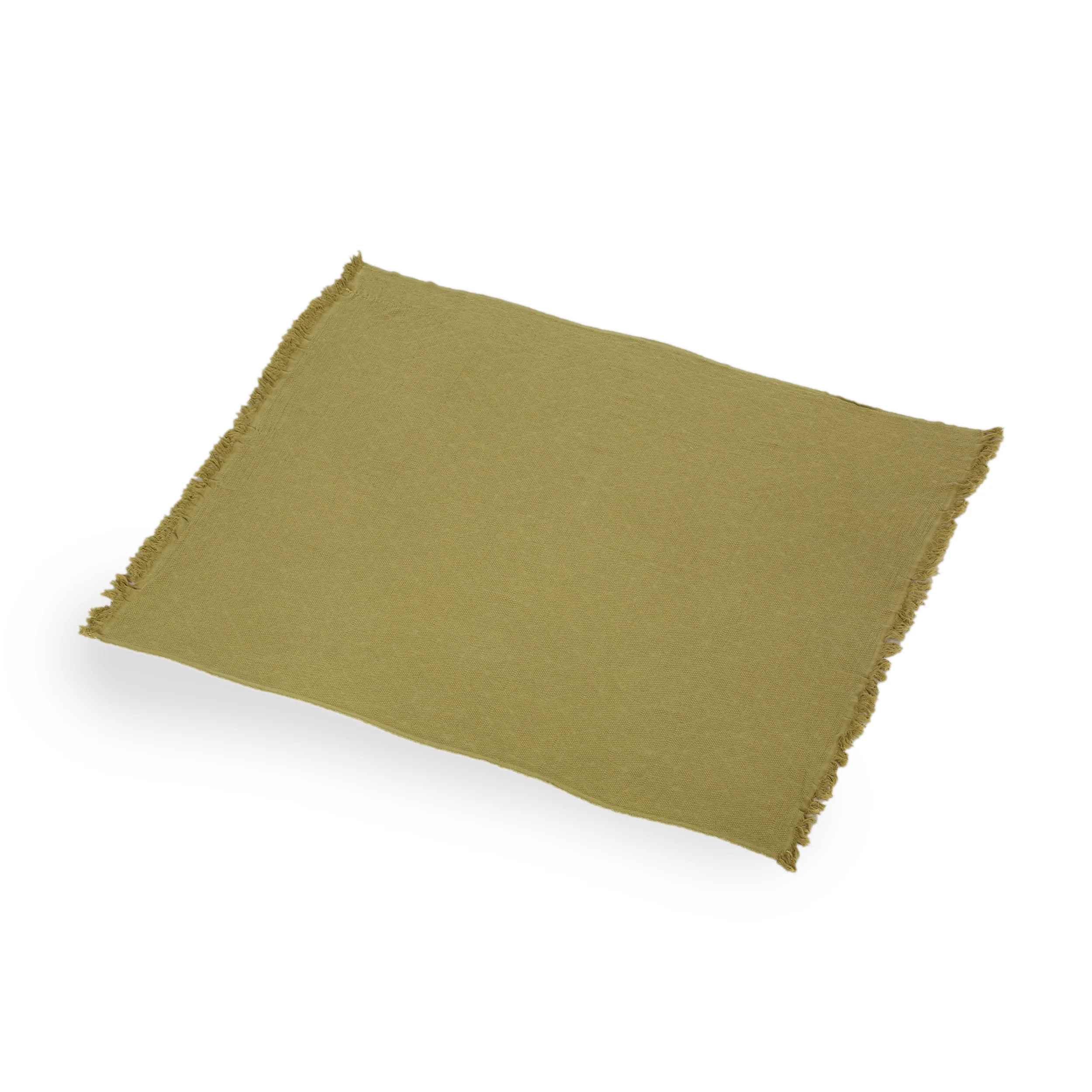Katherine Contemporary Cotton Throw Blanket with Fringes, Olive - furnishings