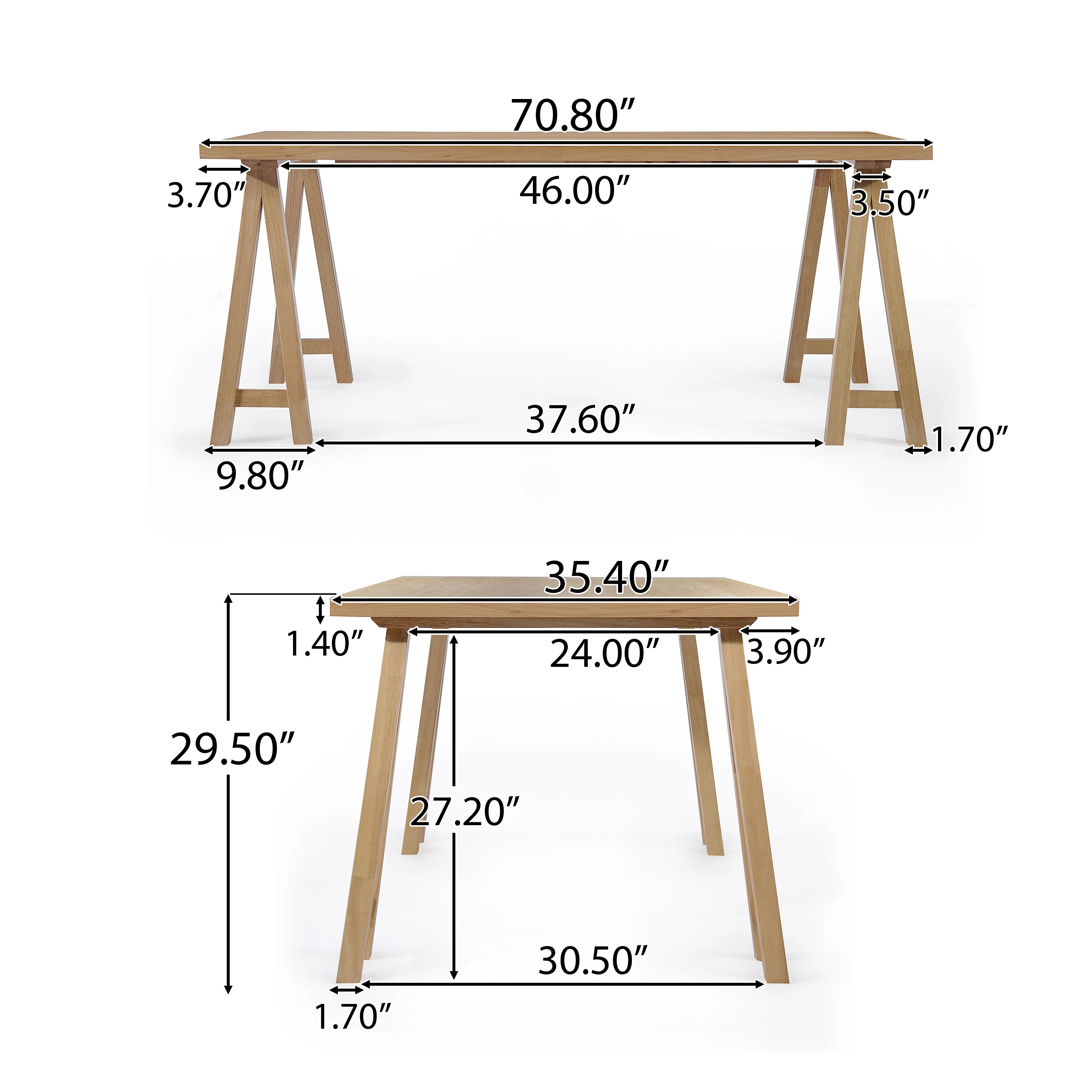 Sarrave Farmhouse 7 Piece Wood Dining Set - furnishings