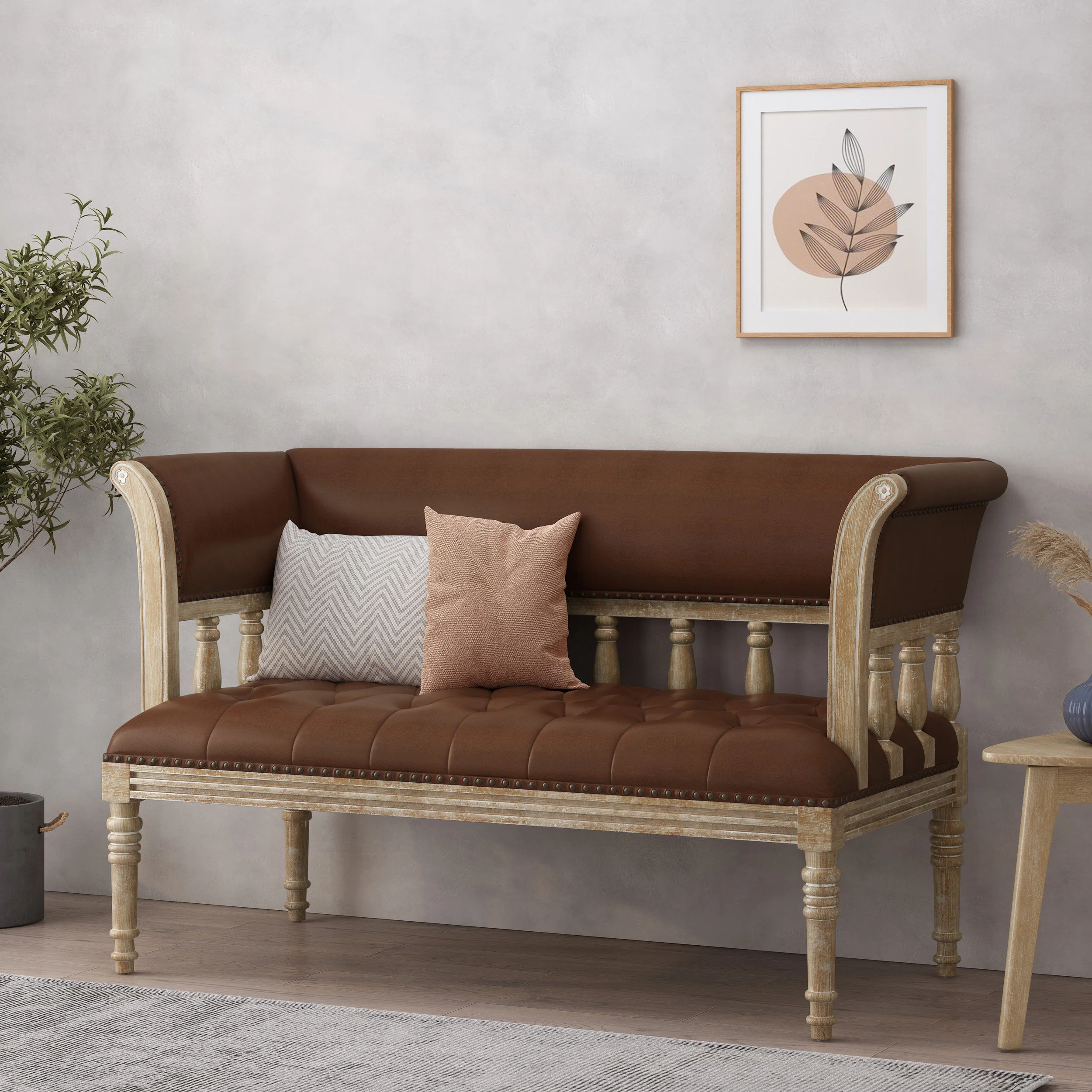 Niemi Traditional Upholstered Tufted Loveseat - furnishings